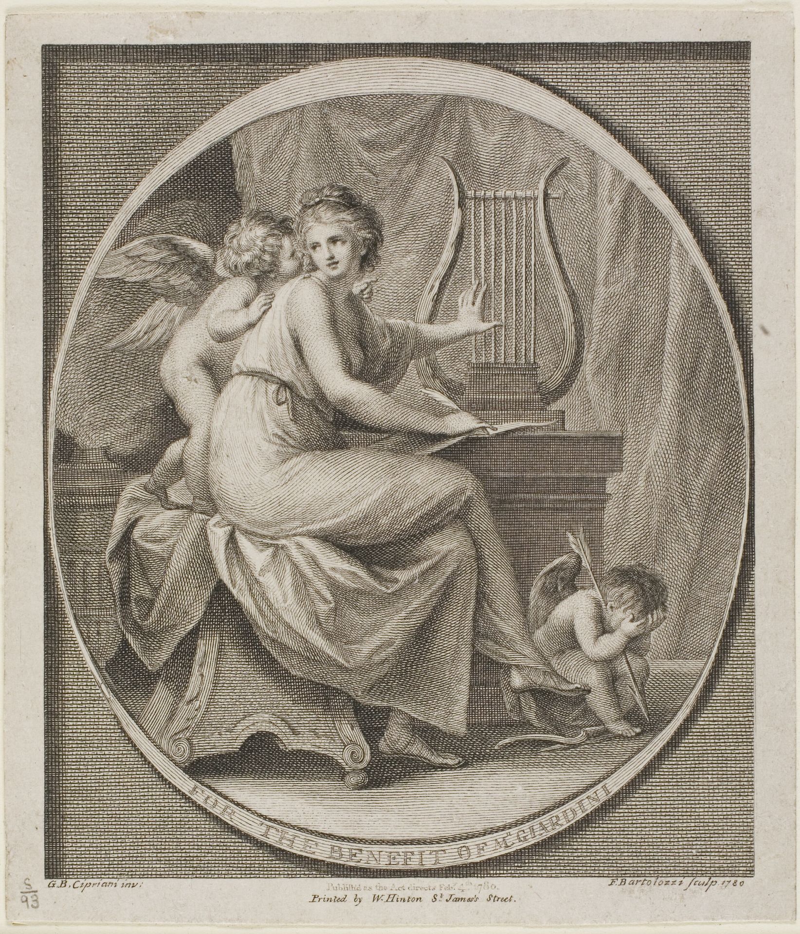 Ticket for the Benefit of M. Gardini by Francesco Bartolozzi