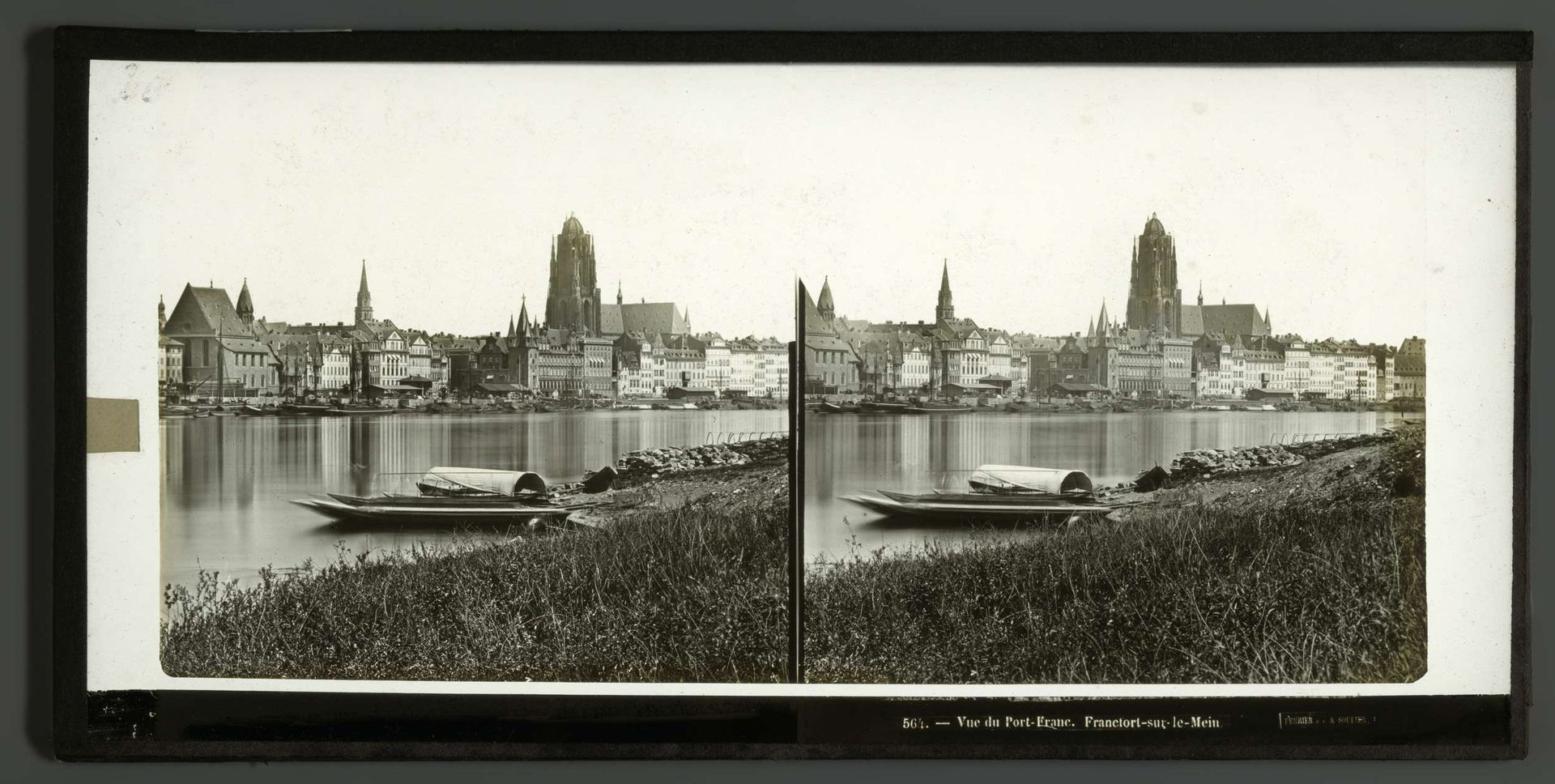 Gezicht op Frankfurt am Main, in de verte de Dom van Frankfurt by Ferrier Père-Fils et Soulier