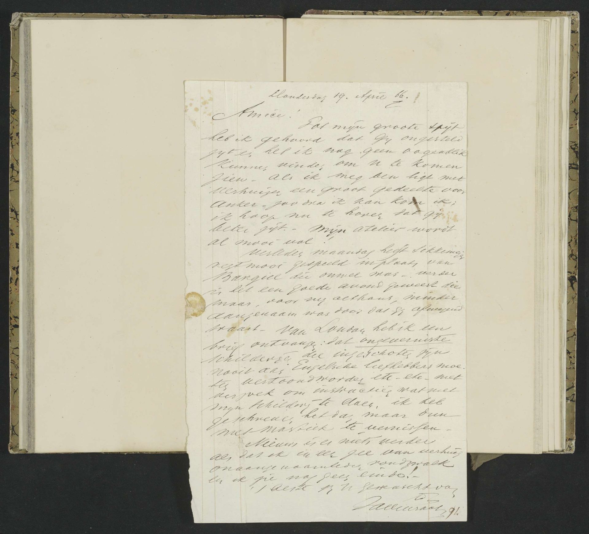 Brief van Johannes Tavenraat aan Johannes Antonius Canta met schetsen van paarden by Johannes Tavenraat