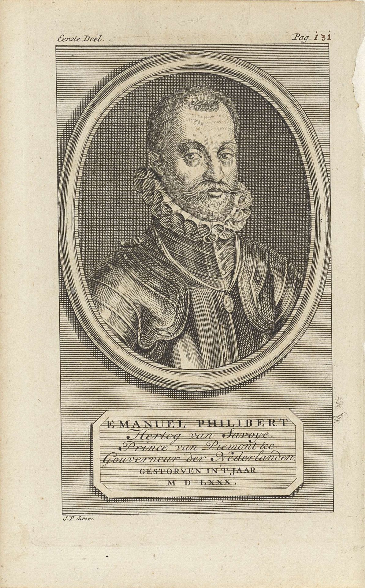 Portret van Emanuel Philibert, hertog van Savoye by Jan Punt