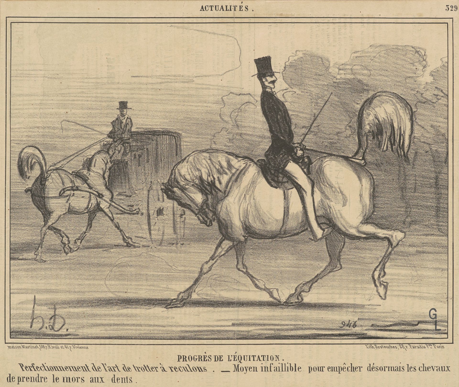Progrès de l'équitation by Honoré Daumier