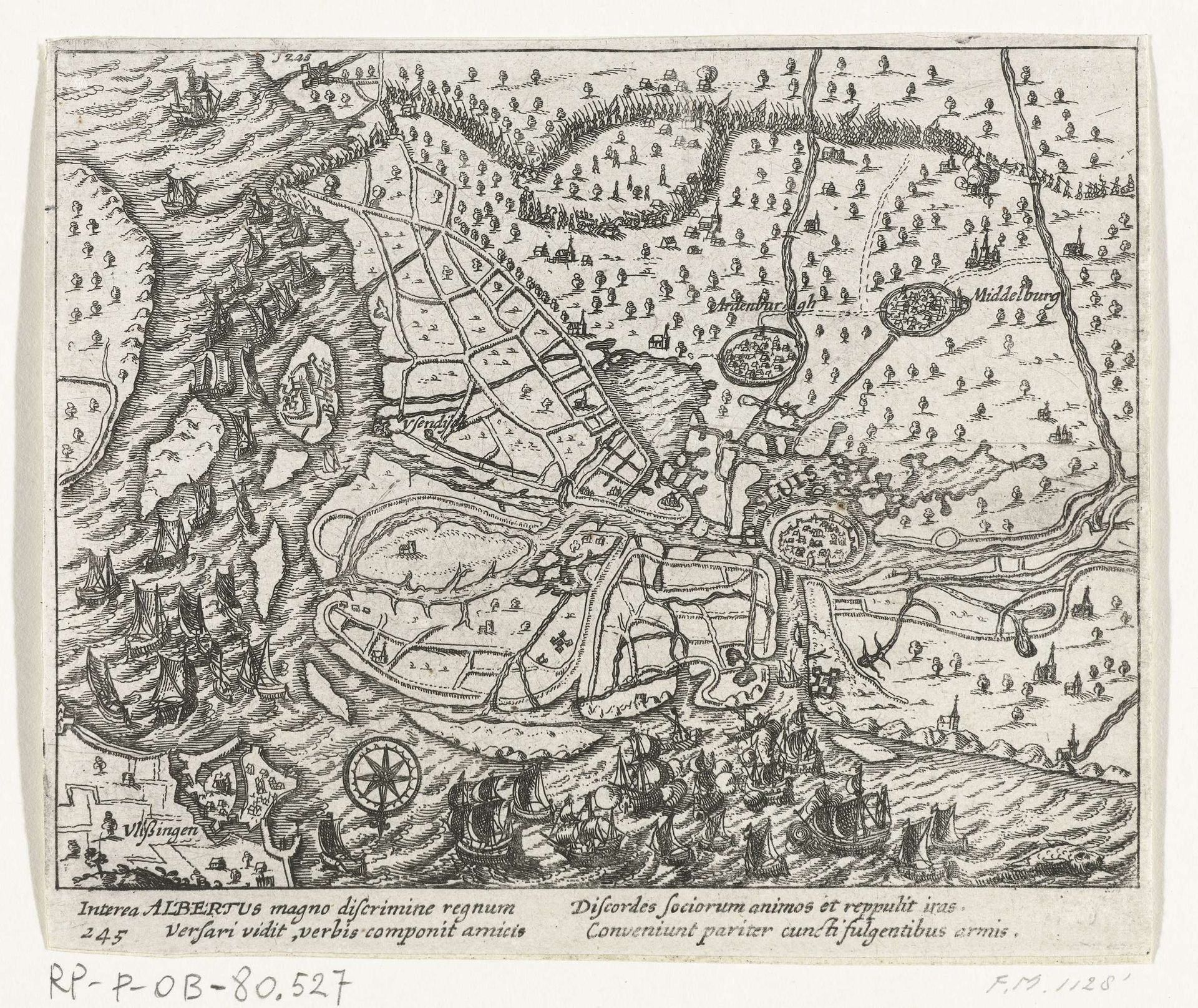 Troepen van Albrecht trekken op naar Oostende (linkerblad), 1600 by Anonymous