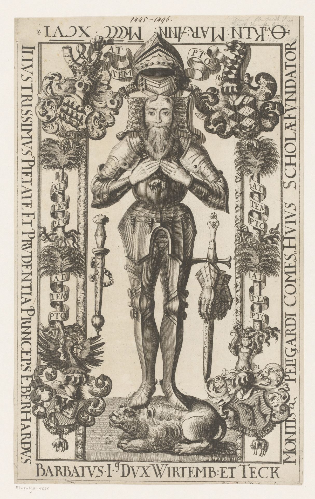 Grafsteen van Eberhard I, hertog van Württemberg by J. Ulrich