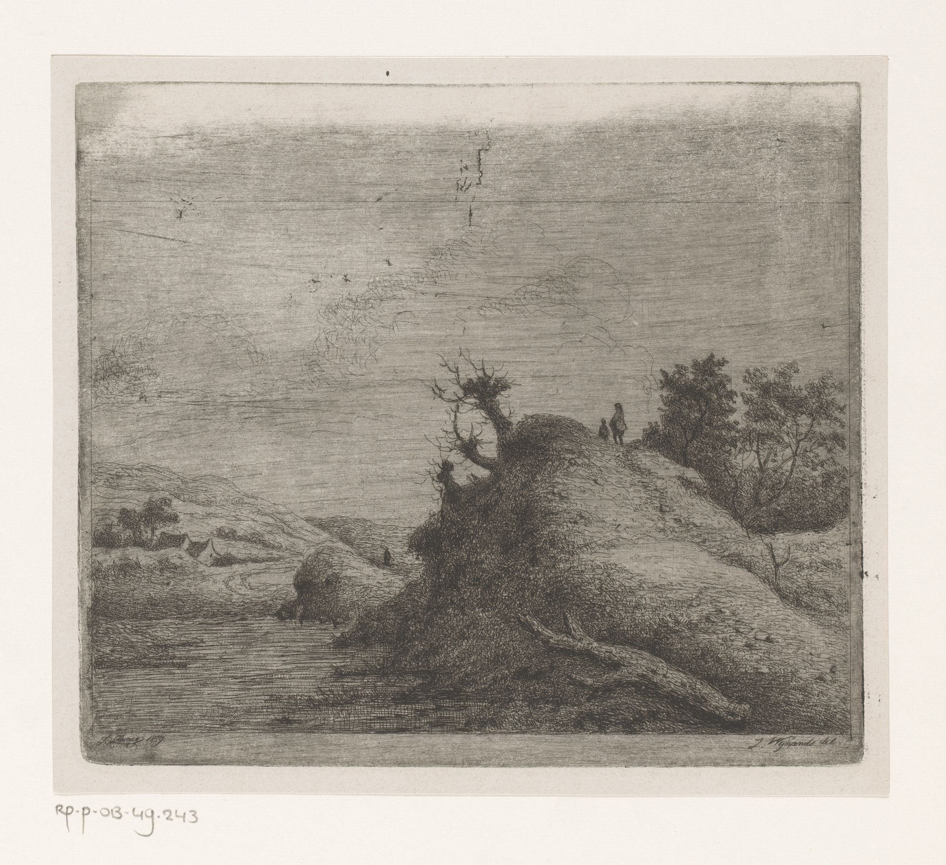 Wandelaars in een duinlandschap by Jean Théodore Joseph Linnig