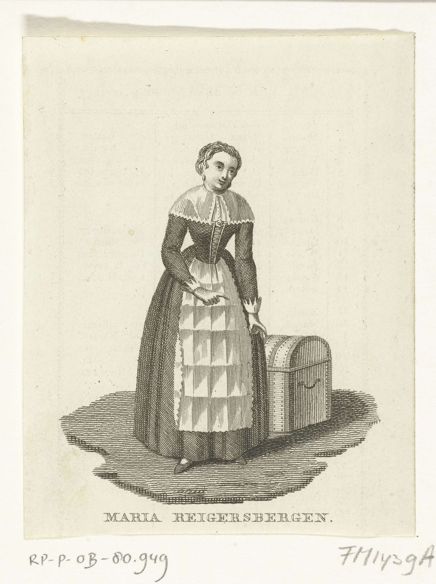 Maria van Reigersberg staande naast de boekenkist, 1621 by Anonymous