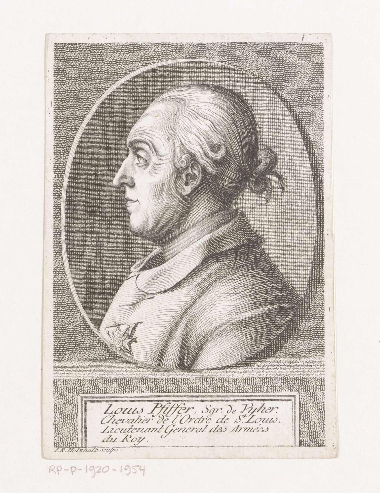 Portret van Franz Ludwig Pfyffer by Johann Rudolph Holzhalb