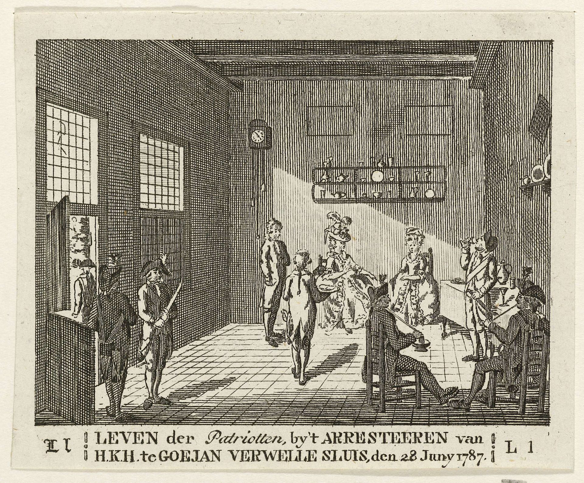 Prinses gevangen gehouden te Goejanverwellesluis, 1787 by Anonymous