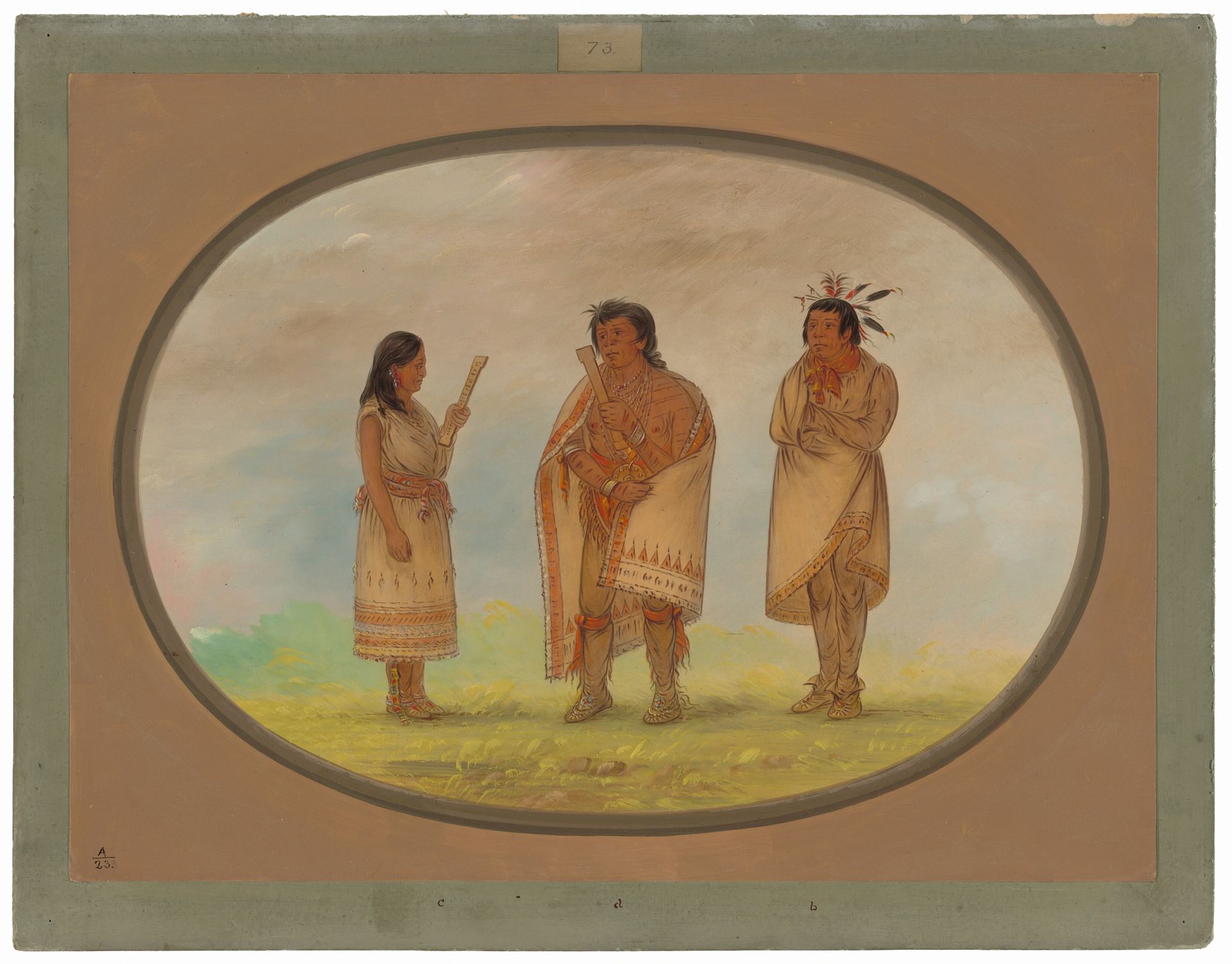 Three Potowotomie Indians by George Catlin