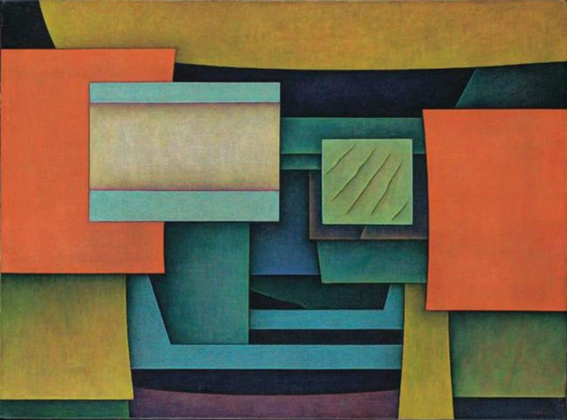 Legendary Landscape (Azul y Naranja) by Gunther Gerzso