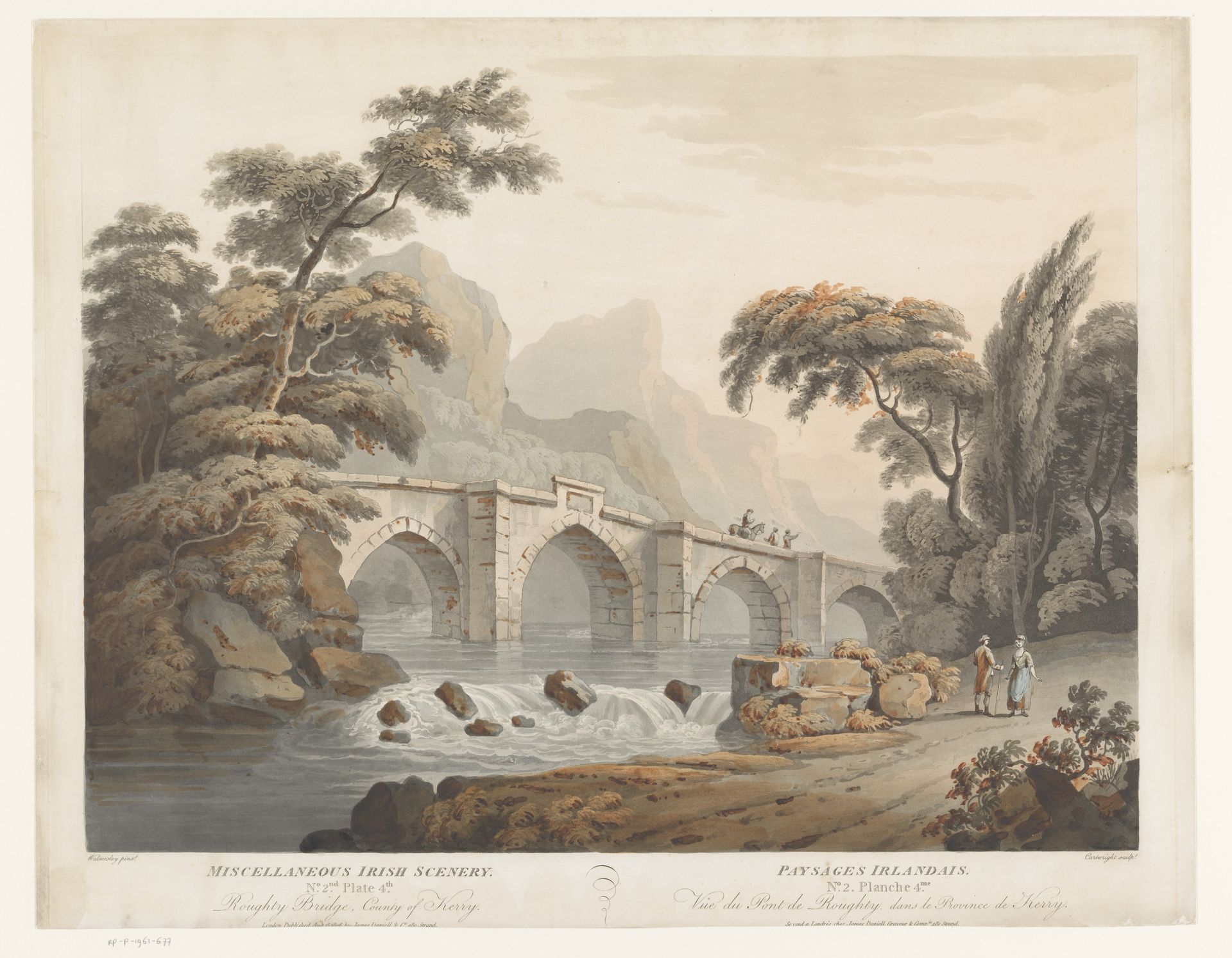 Gezicht op Roughty Bridge, Kerry by T. Cartwright
