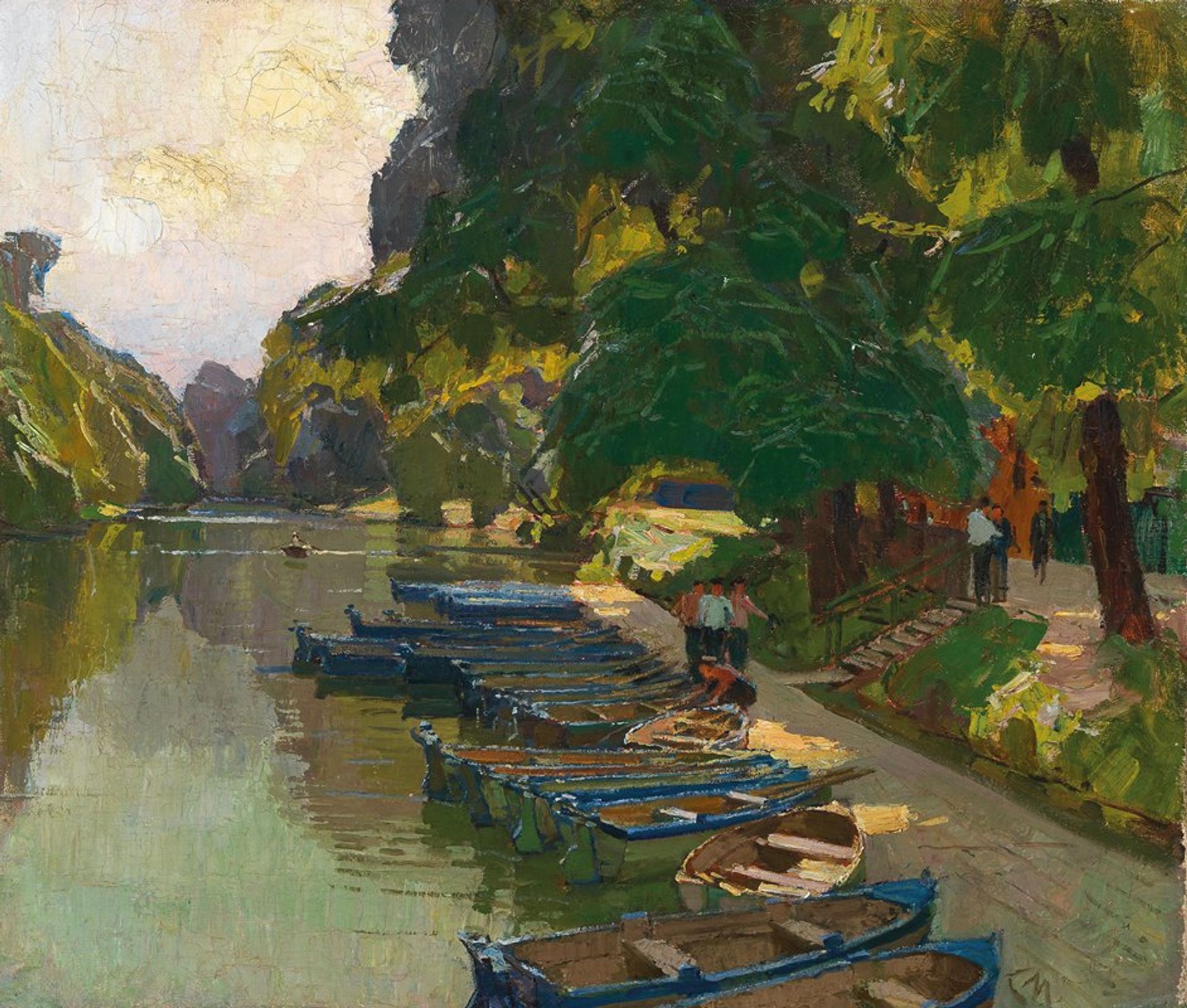 Landing stage at Heustadlwasser by Carl Moll