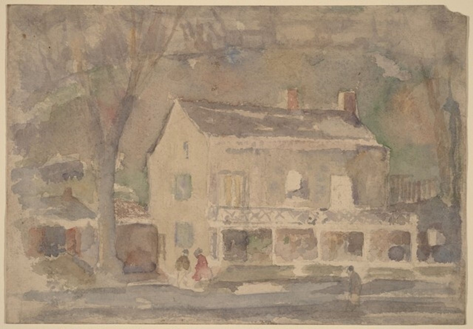 House with Figures in Front [recto] by John Marin