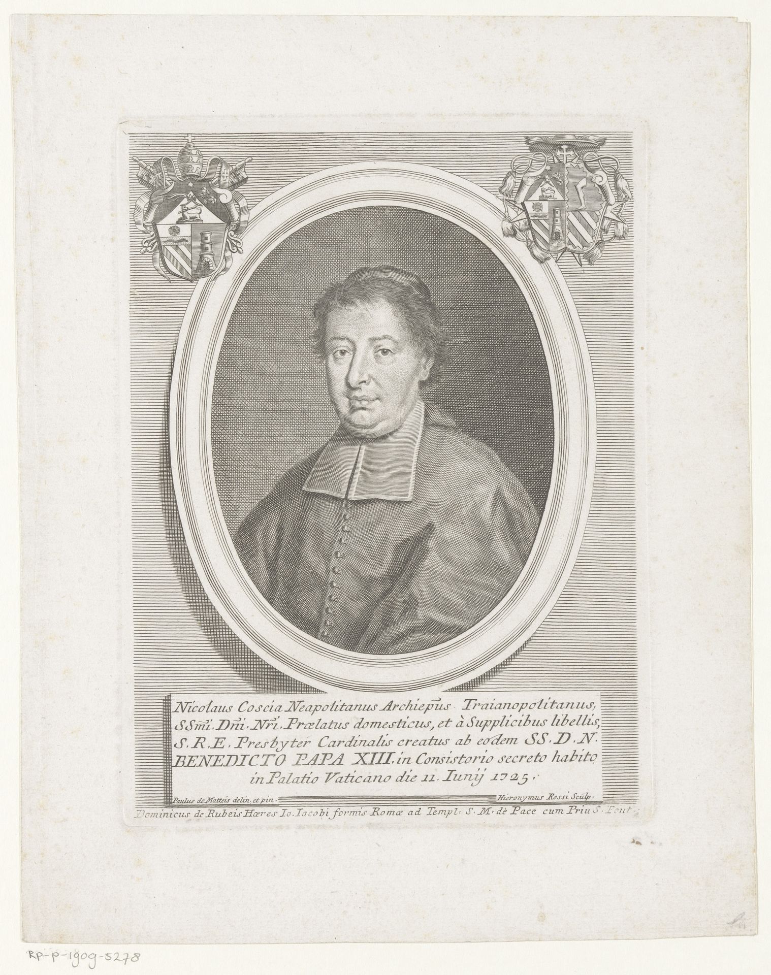 Portret van kardinaal Niccolò Coscia by Girolamo (II) Rossi