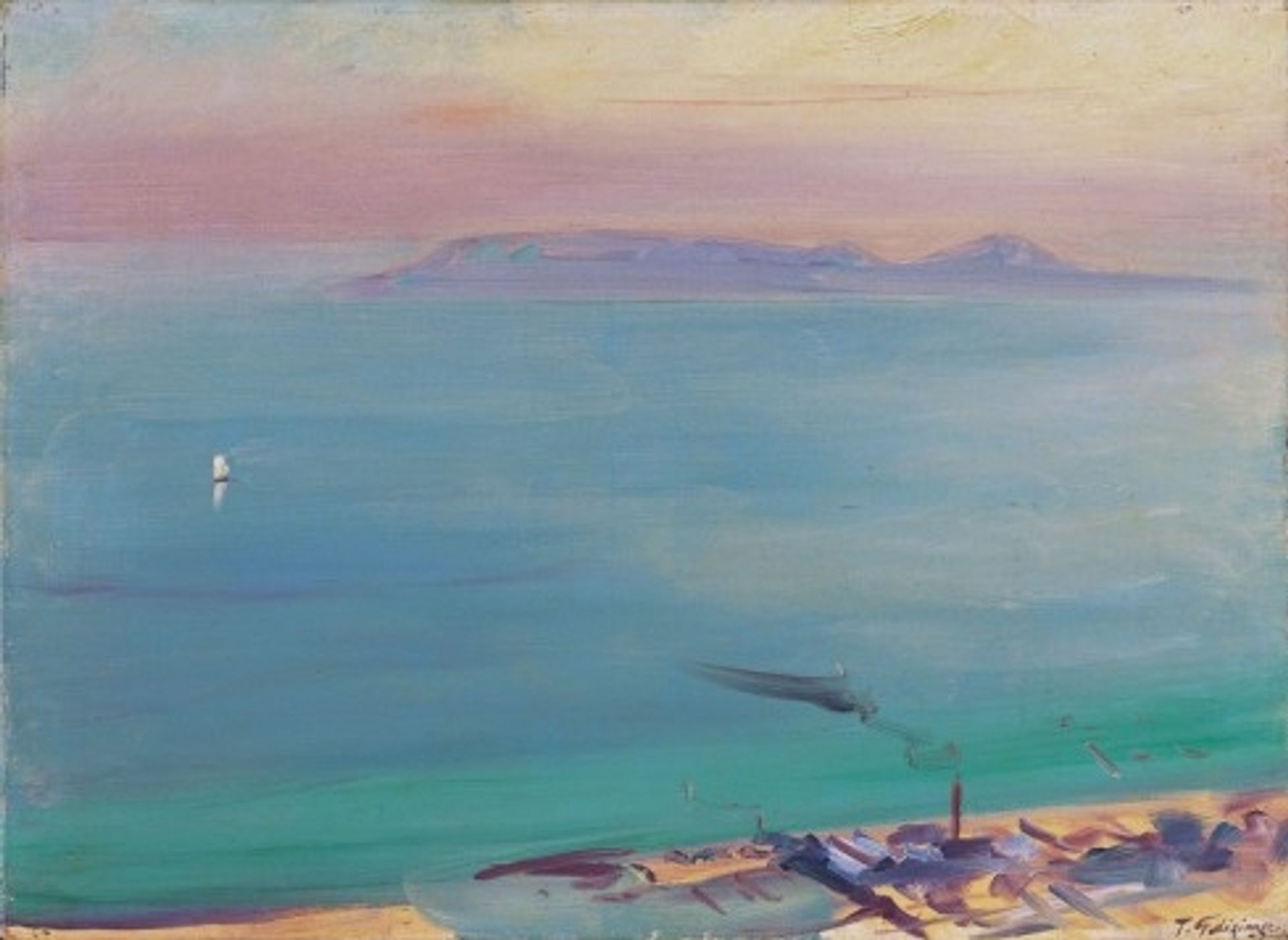 Distant View from Ashima by Fujishima Takeji
