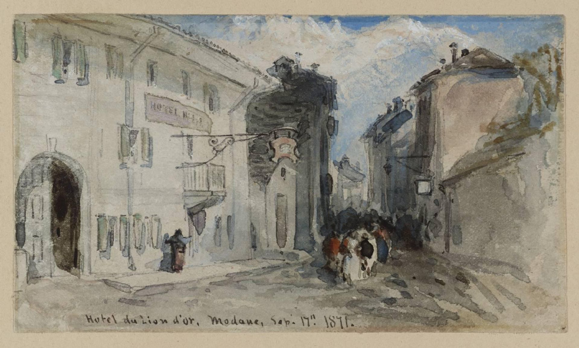 Hotel du Lion d’Or, Modane by British (?) School 19th century