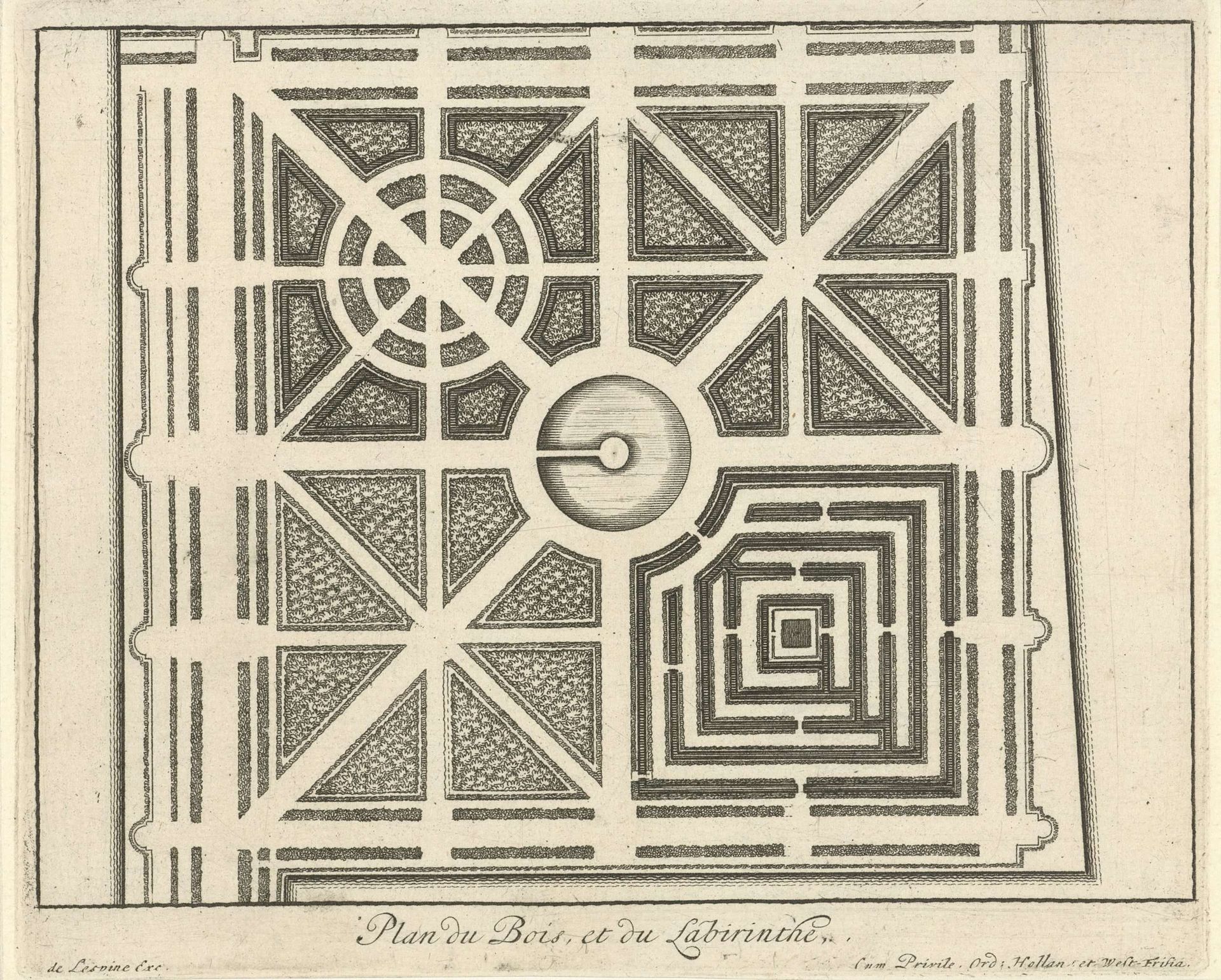 Plattegrond van de tuinen bij Gunterstein, Breukelen by Joseph Mulder