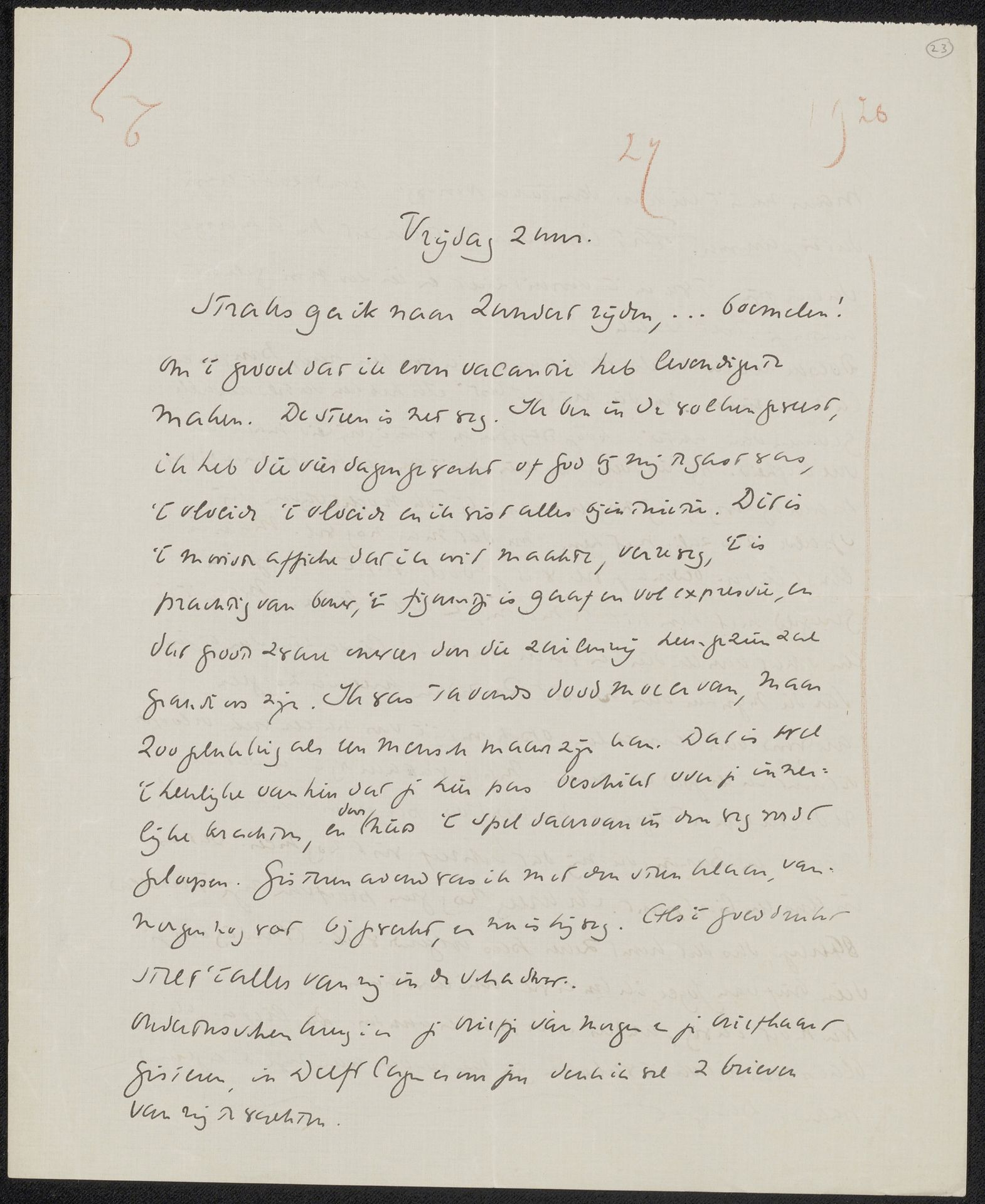 Brief aan Ina van Eibergen Santhagens-Waller by Richard Nicolaüs Roland Holst