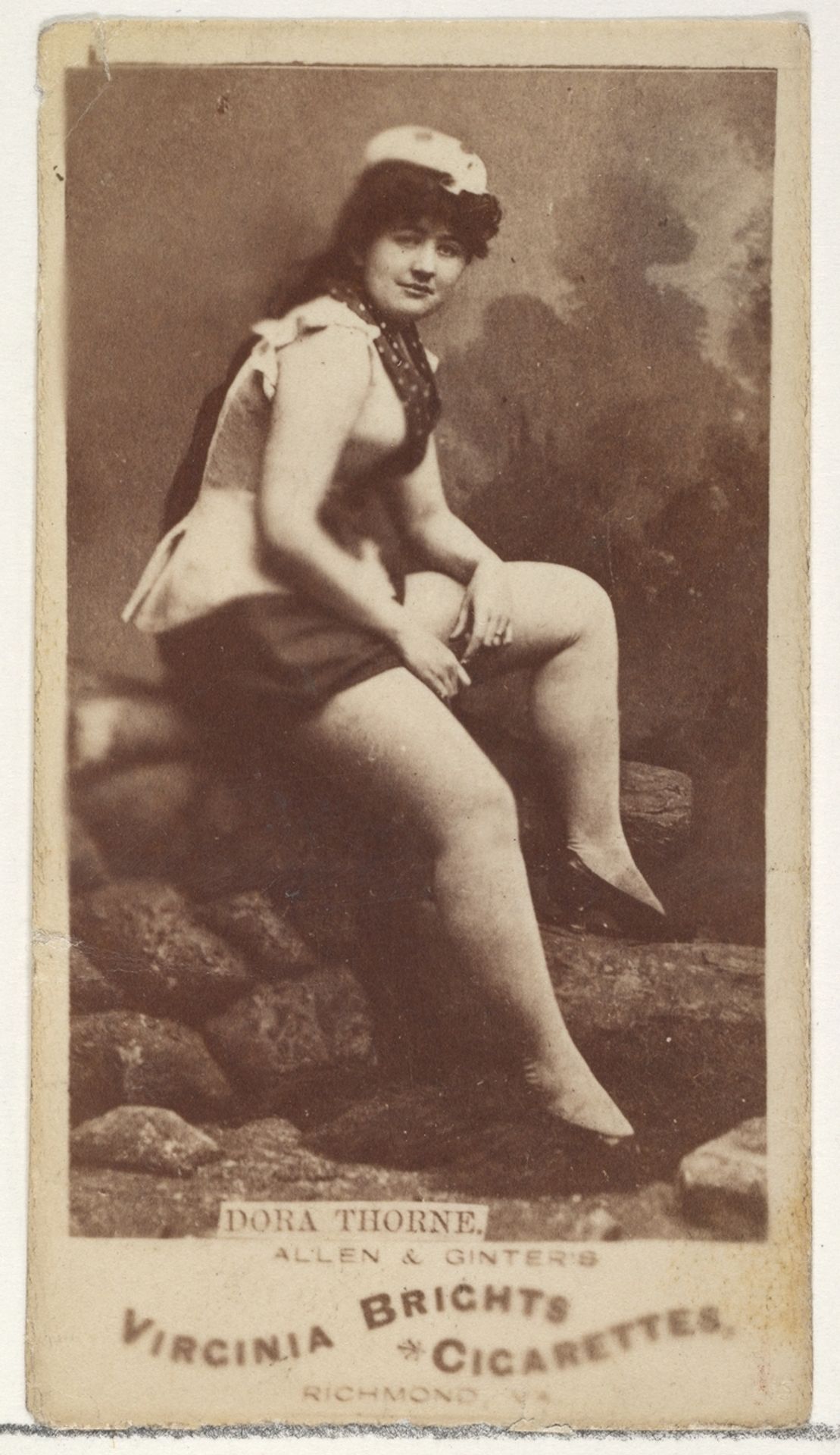 Dora Thorne, from the Actors and Actresses series (N45, Type 1) for Virginia Brights Cigarettes by Allen & Ginter