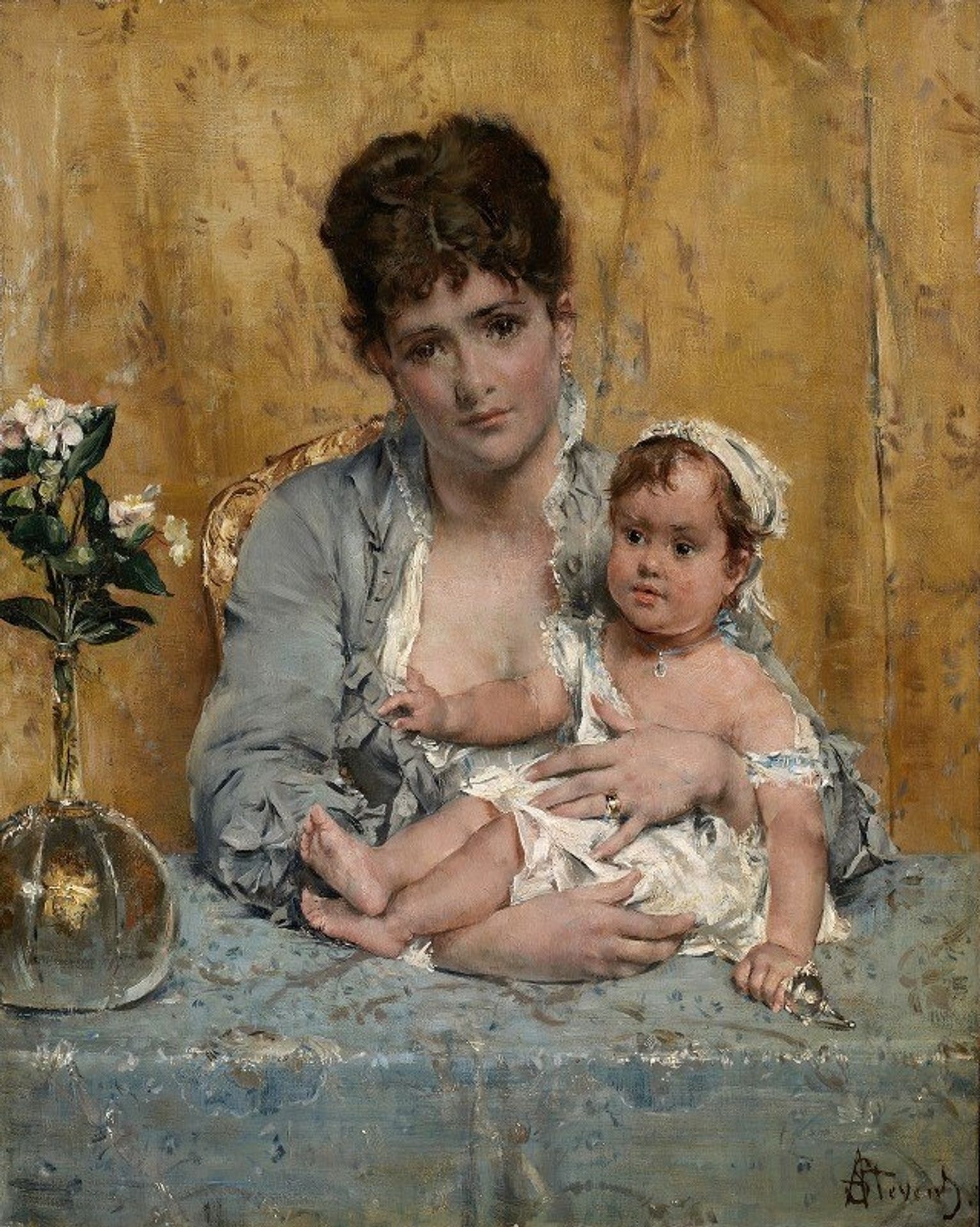 Mother And Child by Alfred Stevens