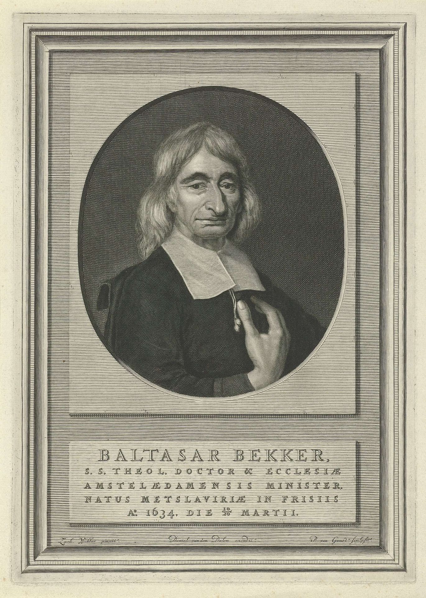 Portret van Balthasar Bekker by Pieter van Gunst