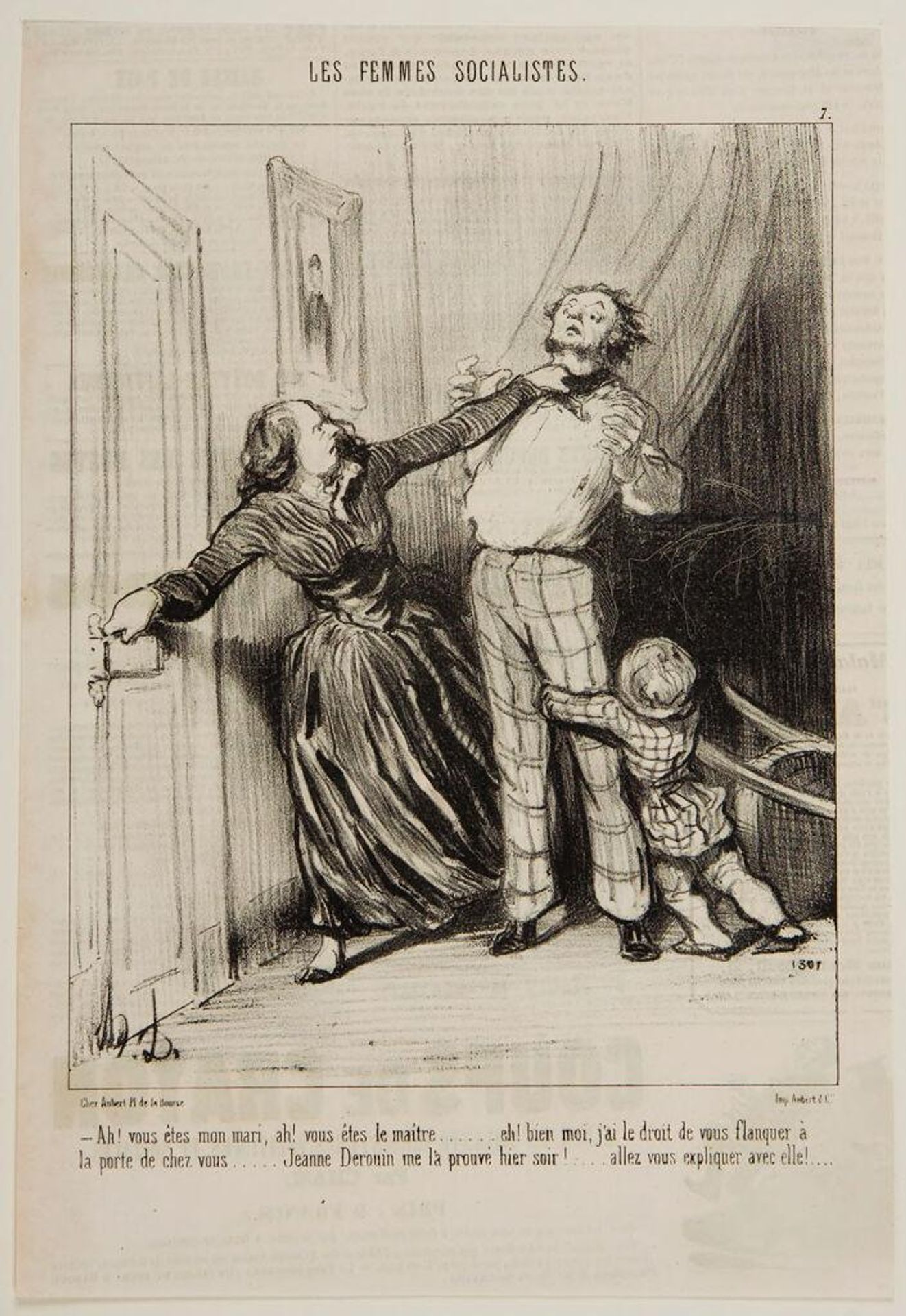 "Ah! You are my husband, ah! you are my master--" by Honoré Daumier