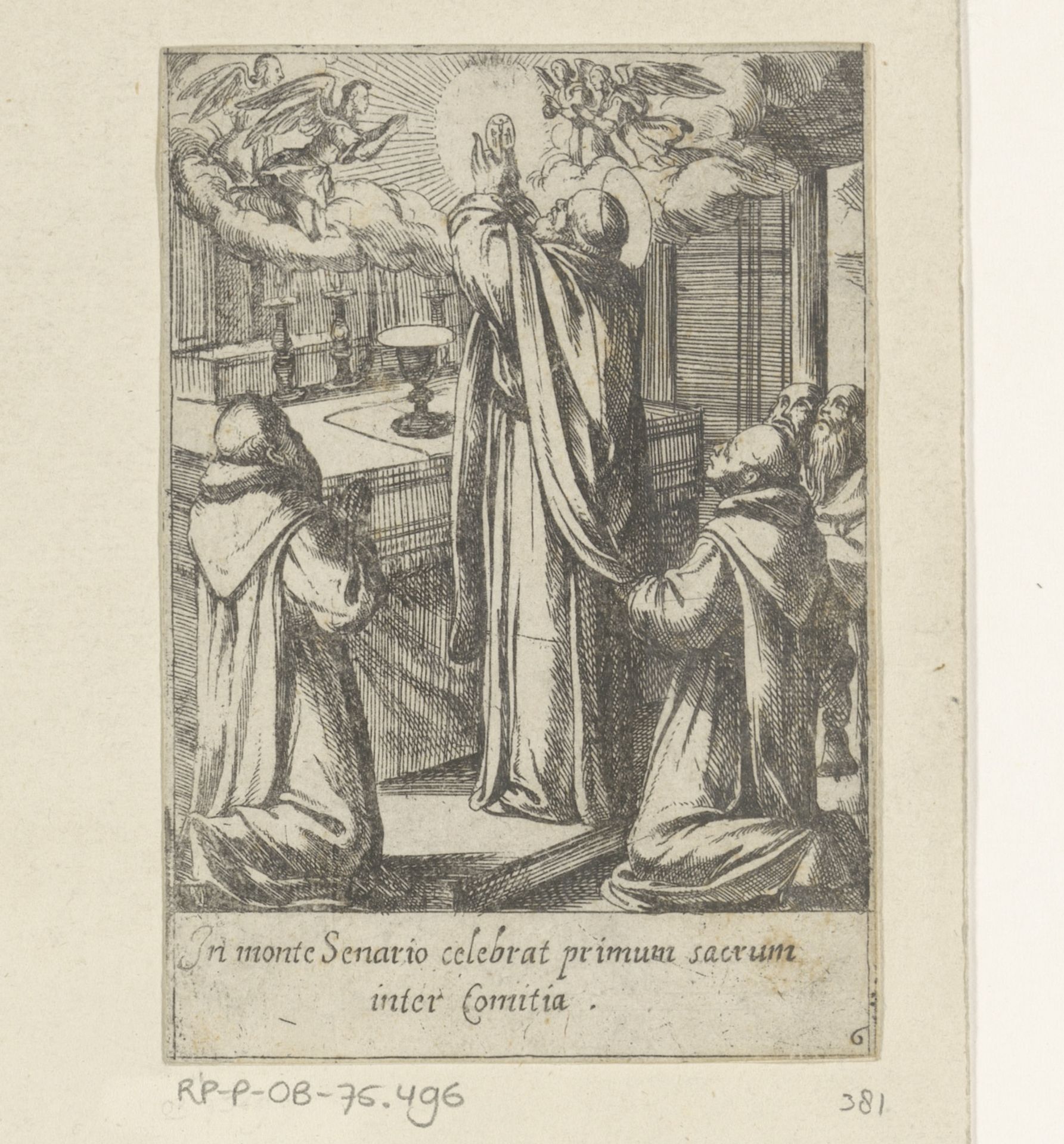 De heilige Philippus viert de mis te Monte Senario by Antonio Tempesta