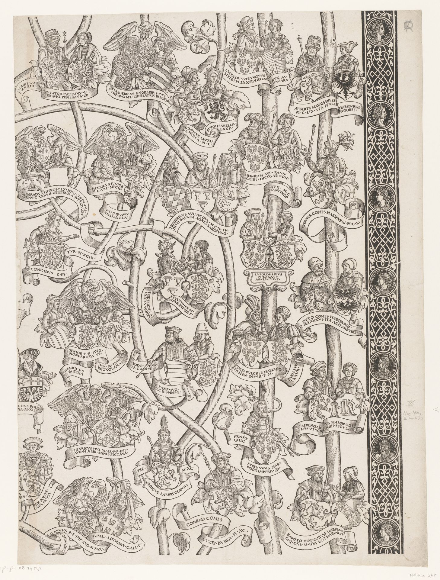 Stamboom van Frederik en Ottheinrich van Palts-Neuburg (plaat 15) by Jakob Clauser