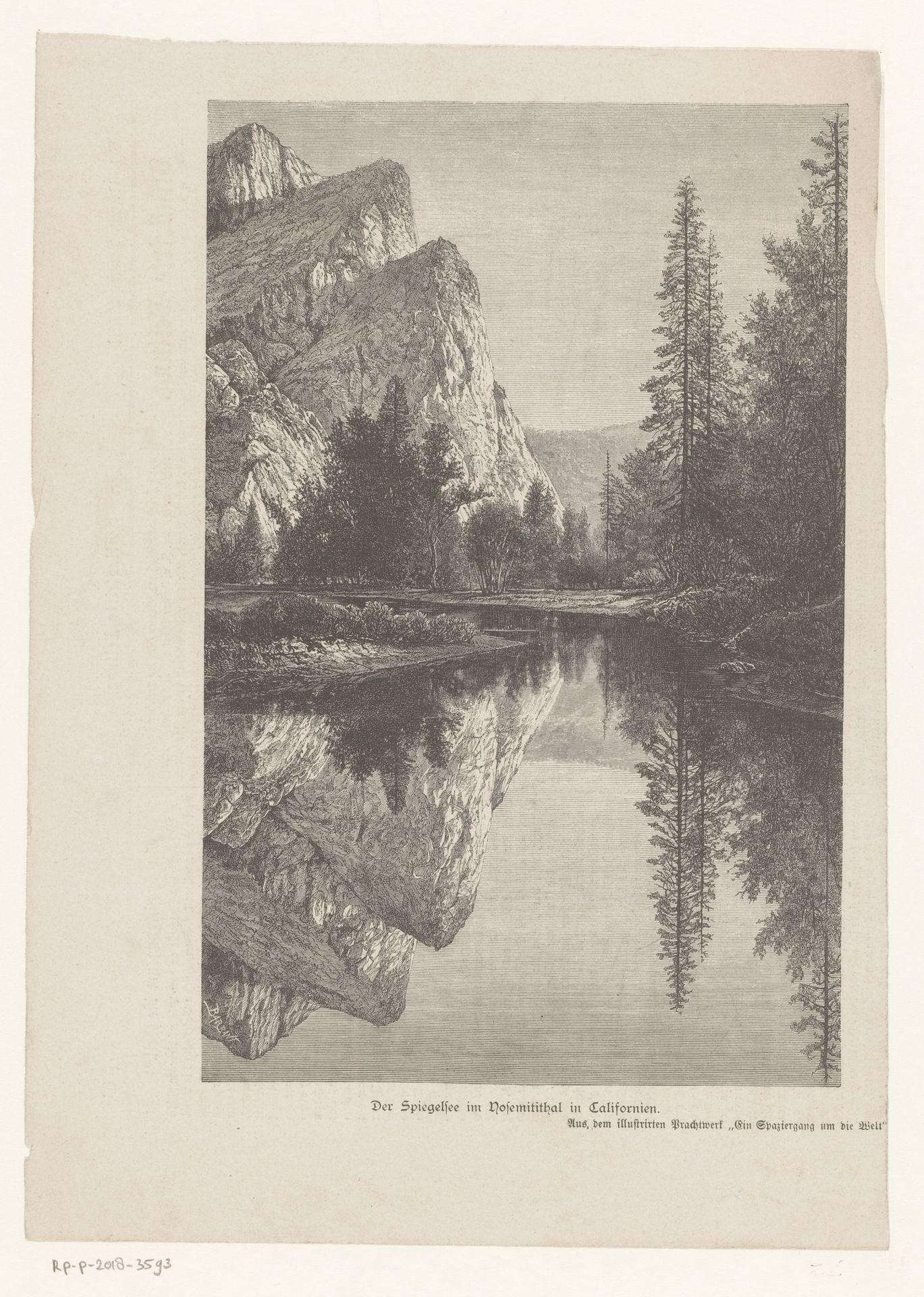 Gezicht op het Spiegelmeer in Californië by Anonymous