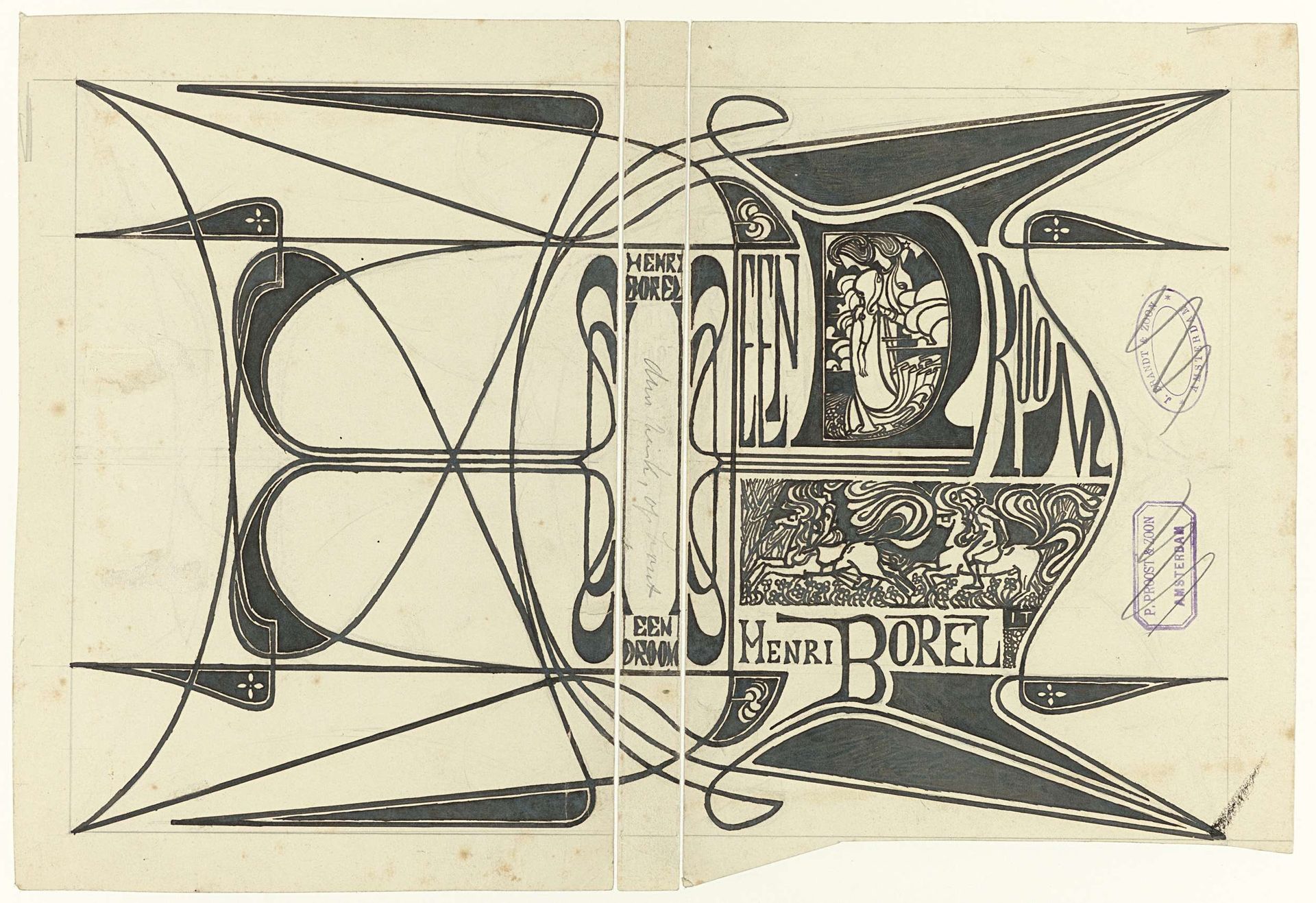 Bandontwerp voor: Henri Borel, Een droom, 1899 by Jan Toorop