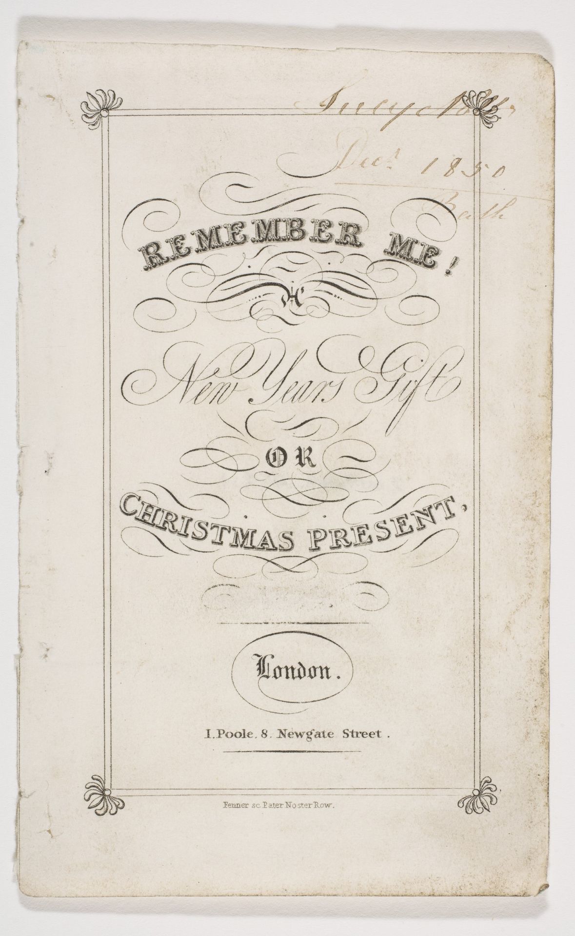 Remember Me! New Year's Gift or Christmas Present by Fenner