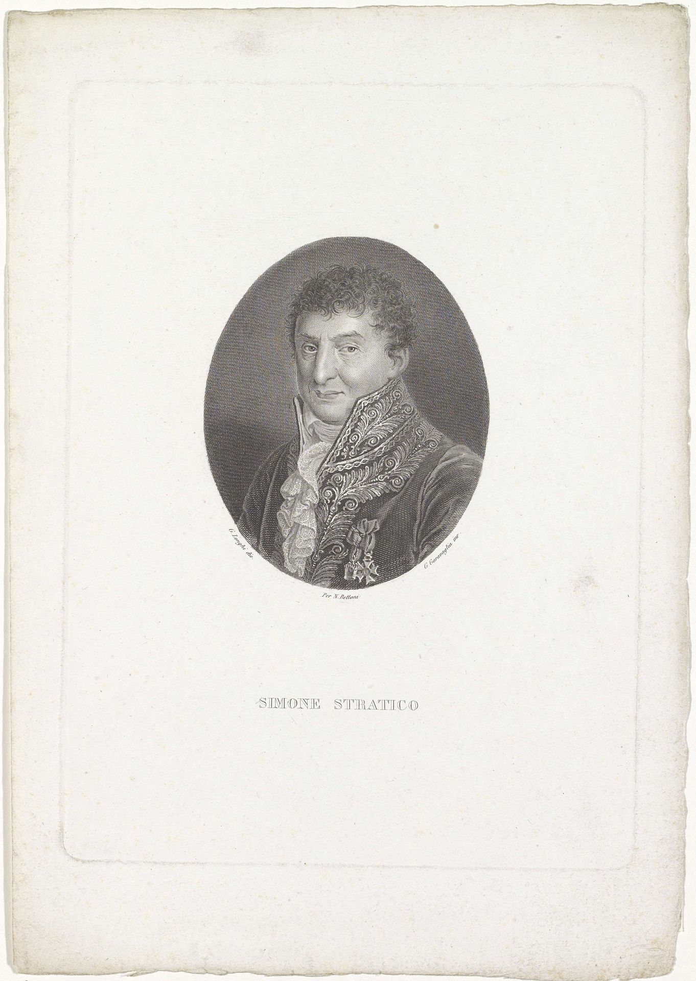 Portret van wetenschapper Simone Stratico by Giovita Garavaglia