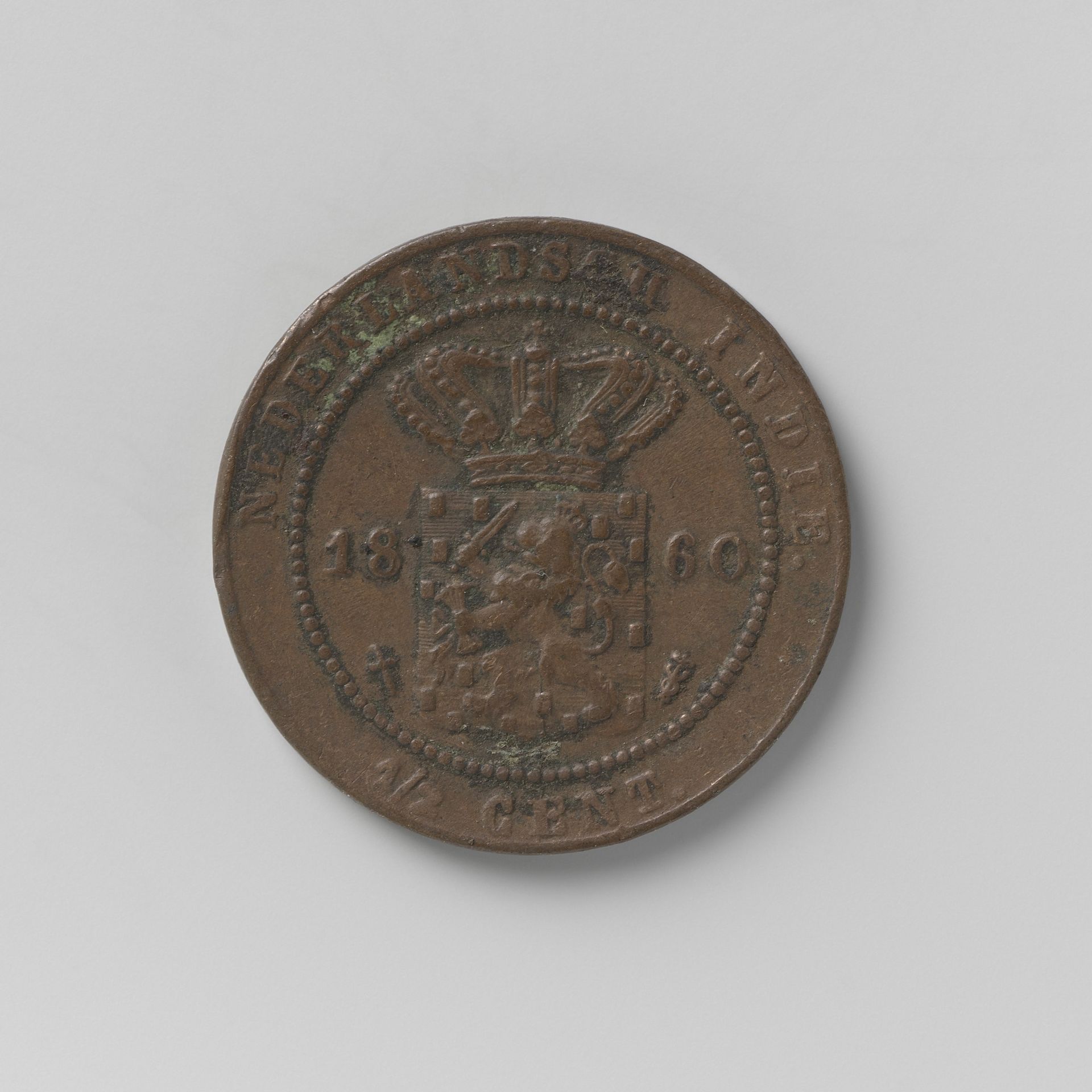 ½ cent van Nederlands Indië, 1860 by Willem III (koning der Nederlanden)