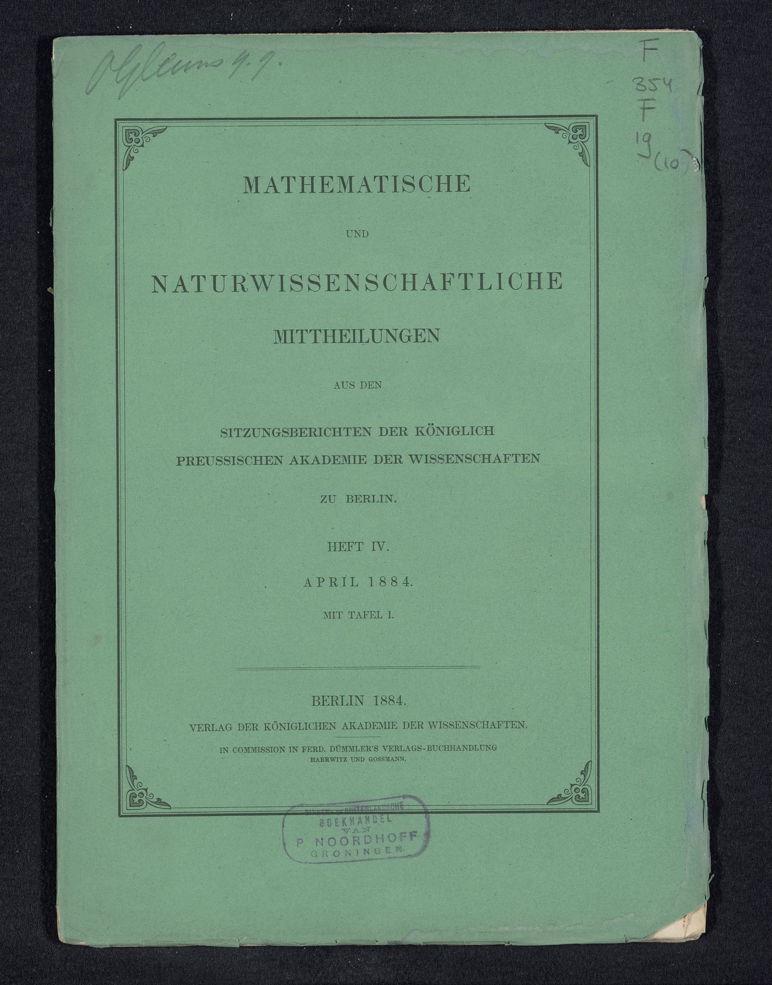 Mathematische und naturwissenschaftliche Mittheilungen aus den Sitzungsberichten der Königlich Preussischen Akademie der Wissenschaften zu Berlin by diverse vervaardigers