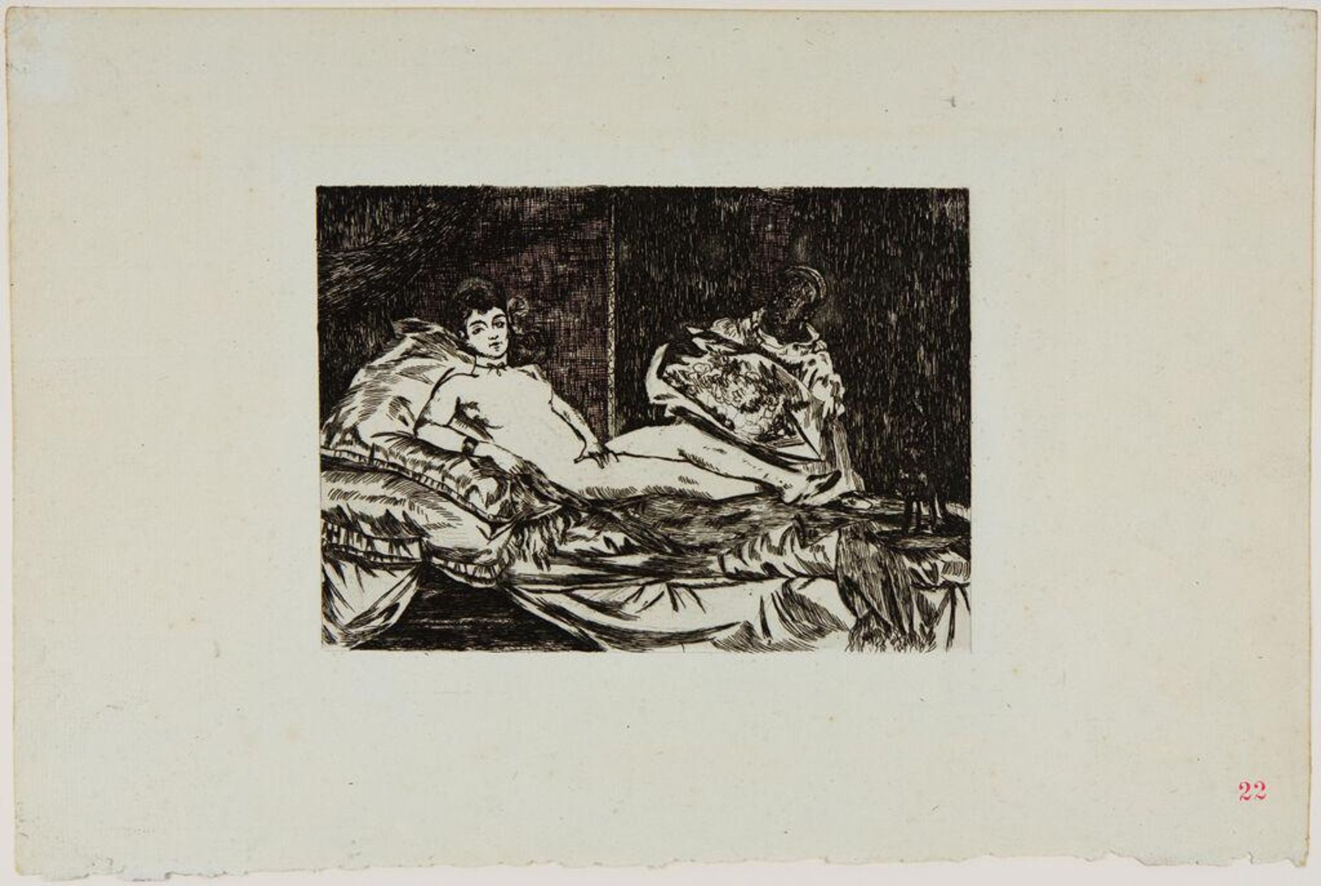 Olympia (large plate) by Edouard Manet