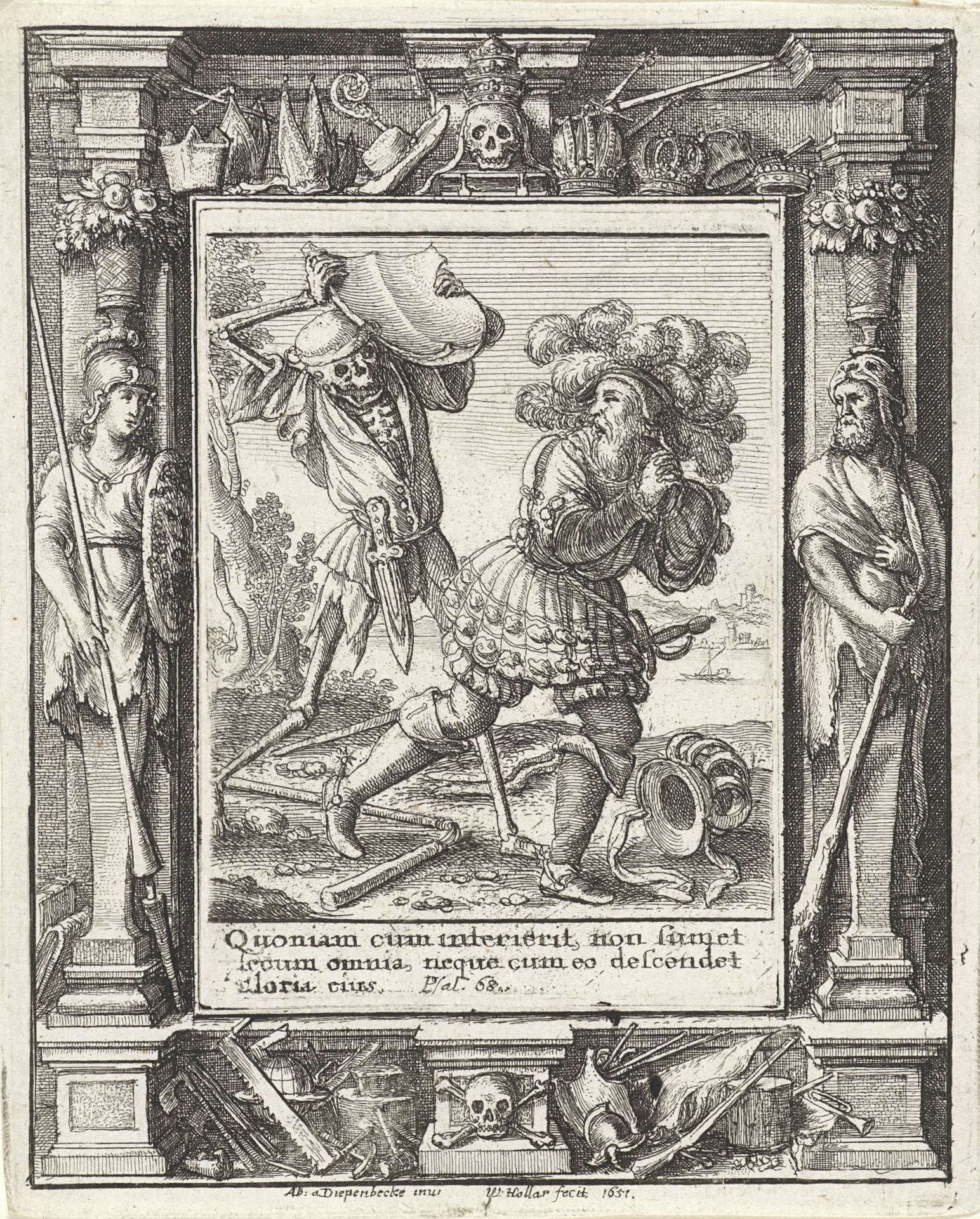 De graaf en de Dood by Wenceslaus Hollar