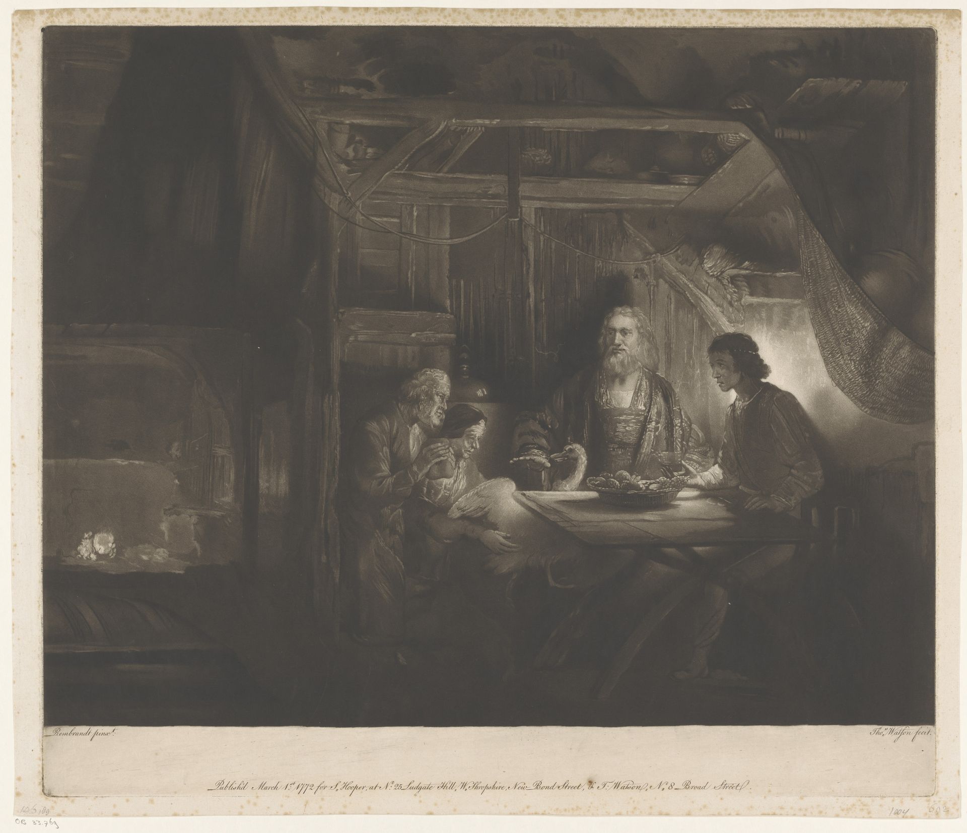 Jupiter en Mercurius in het huis van Philemon en Baucis by Thomas Watson