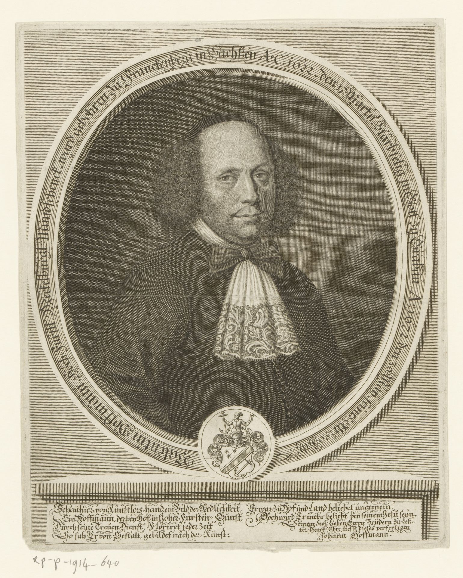 Portret van Valentin Hoffmann by Engelhard Nunzer