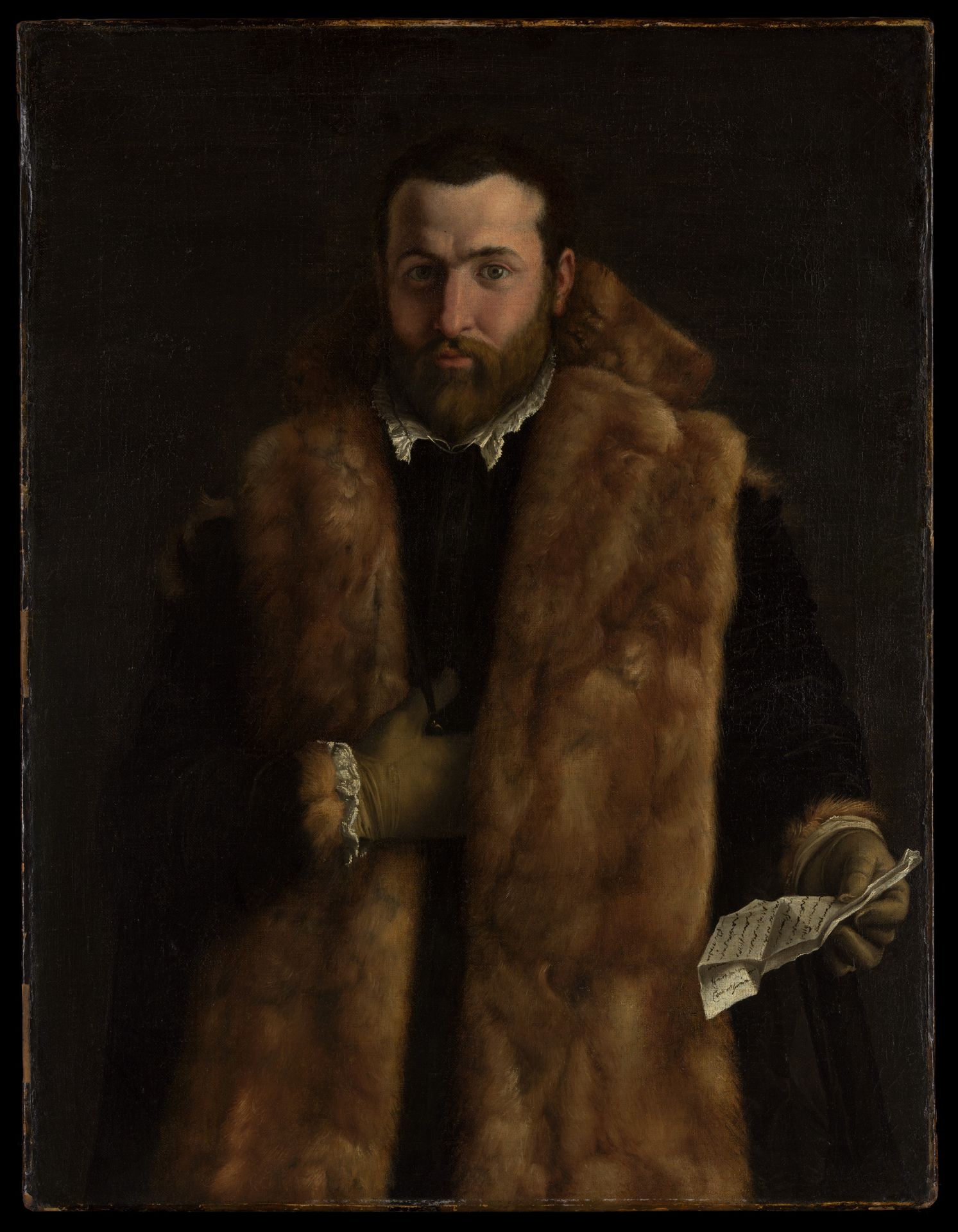 Portrait of a Man in a Fur-Trimmed Coat by Anonymous