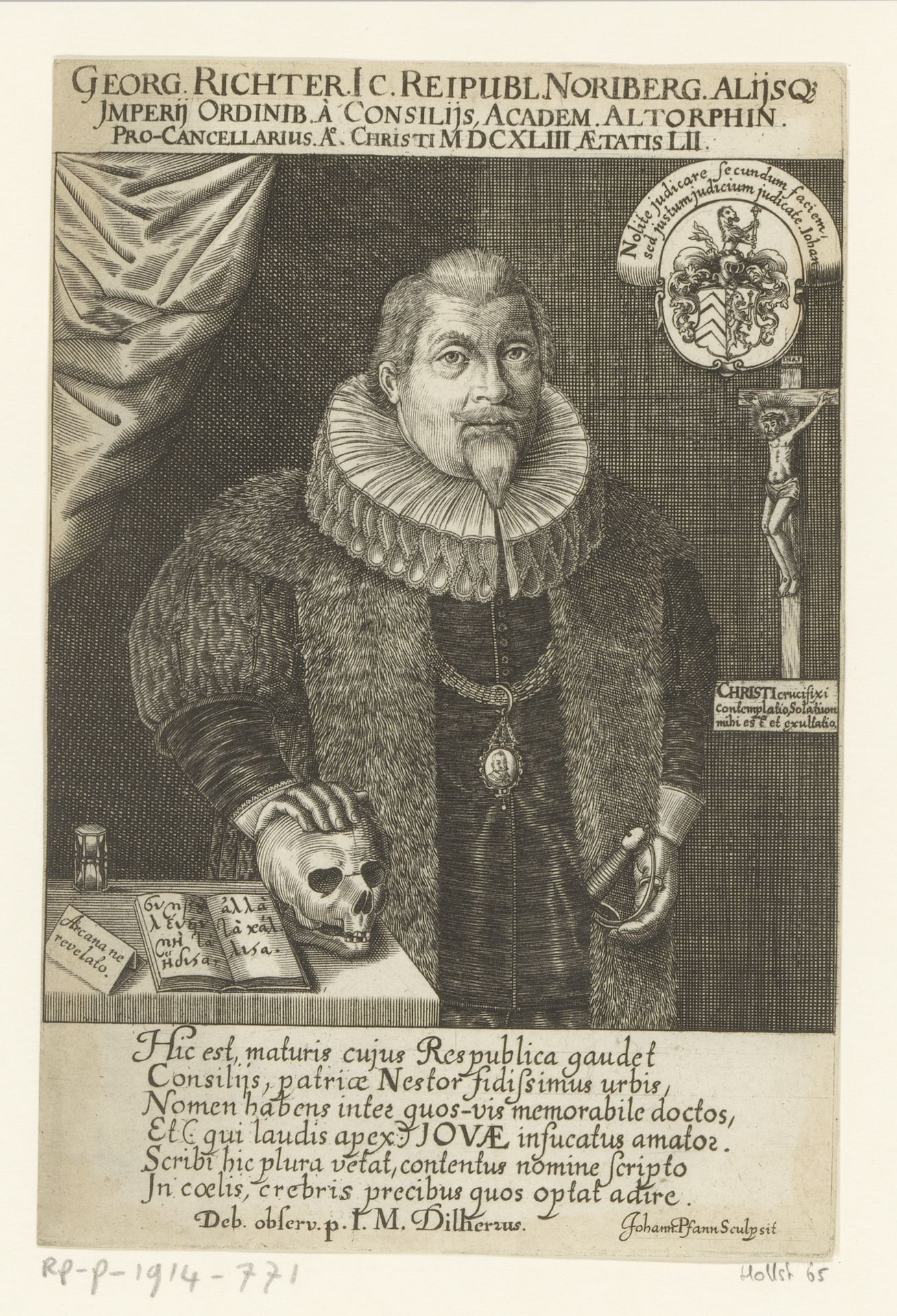 Portret van Georg Richter by Johann Pfann