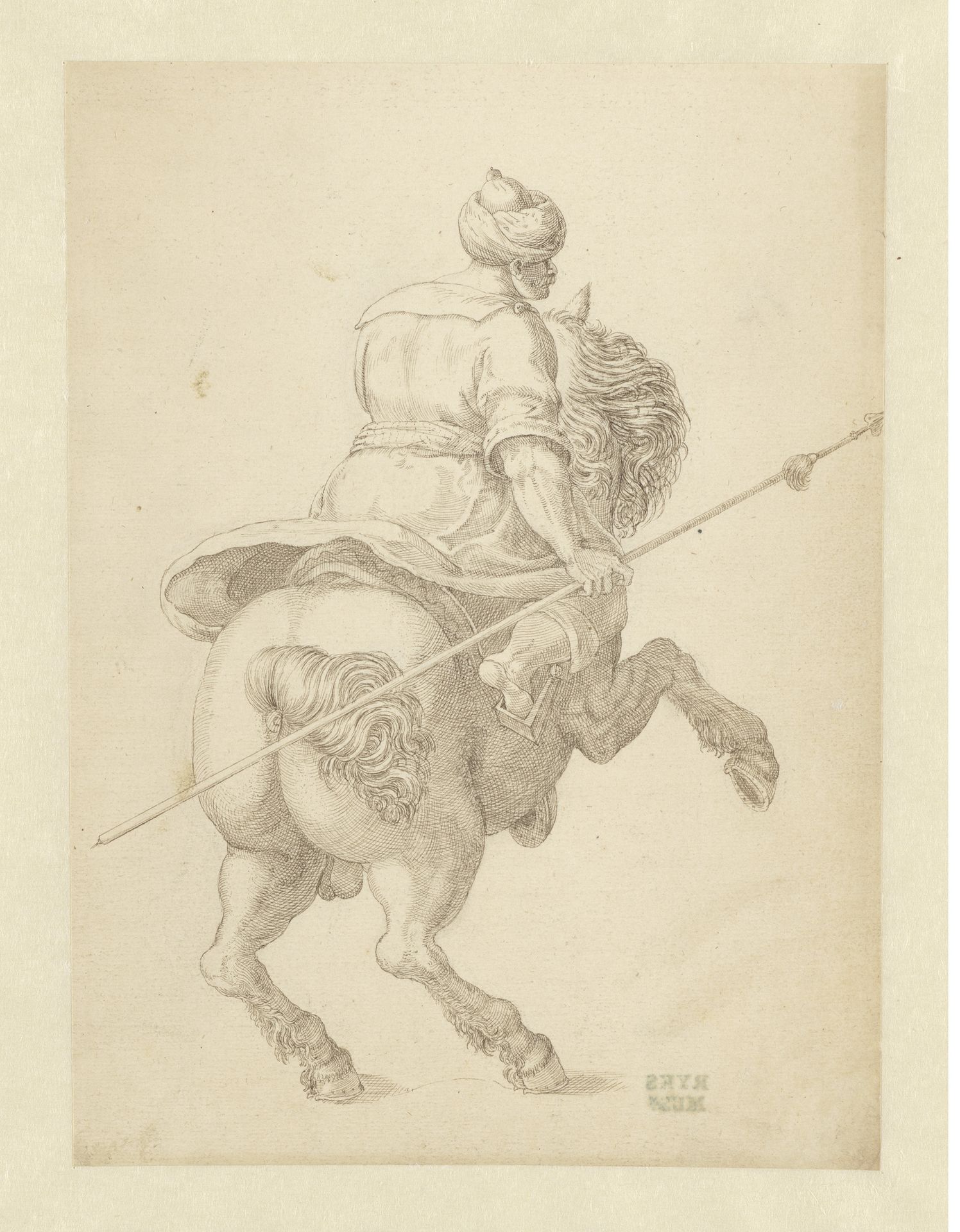 Ruiter te paard, naar rechts by Anonymous