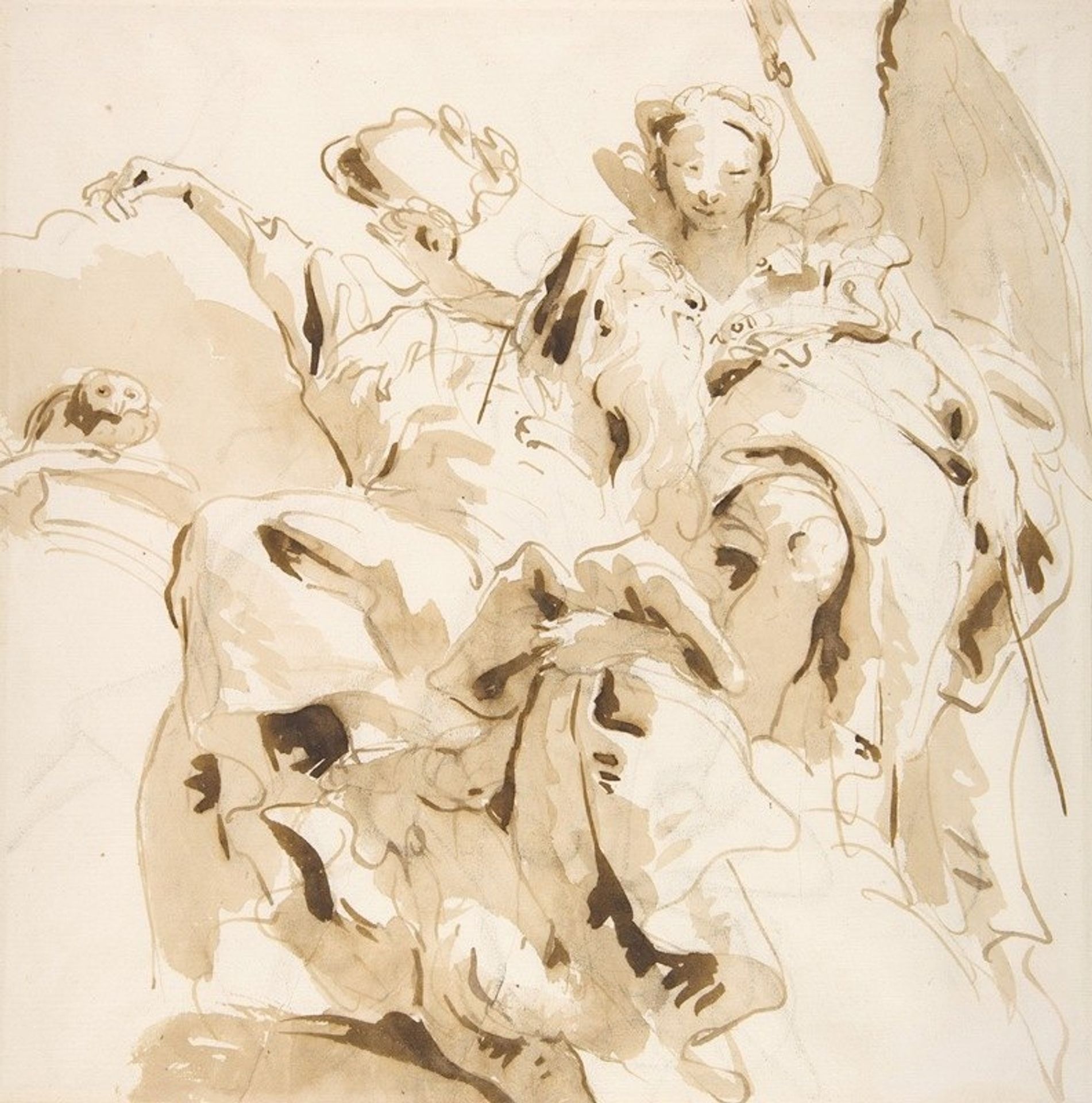 Virtue Crowning a Bearded Man by Giovanni Battista Tiepolo