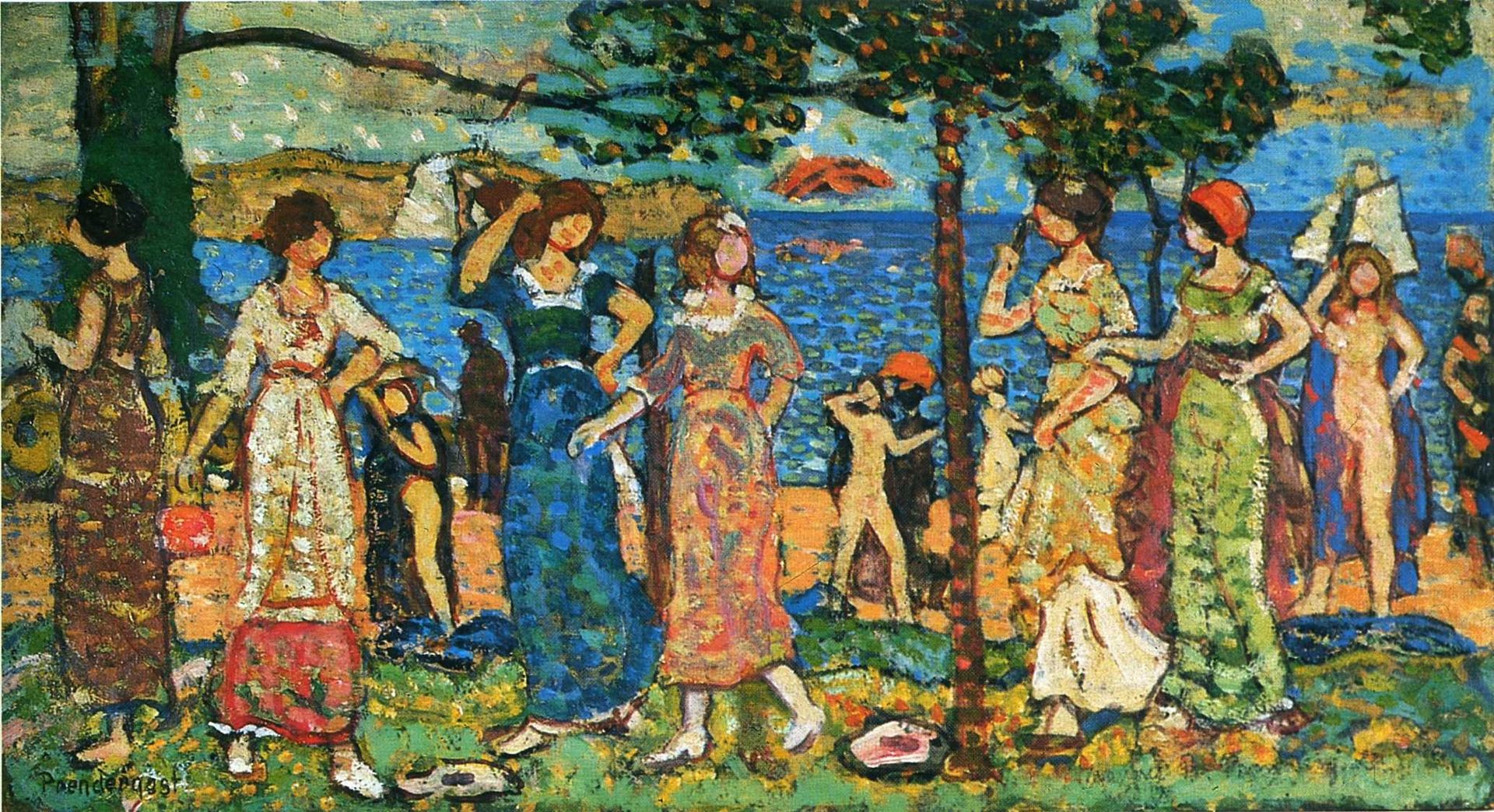 Women at Seashore by Maurice Prendergast