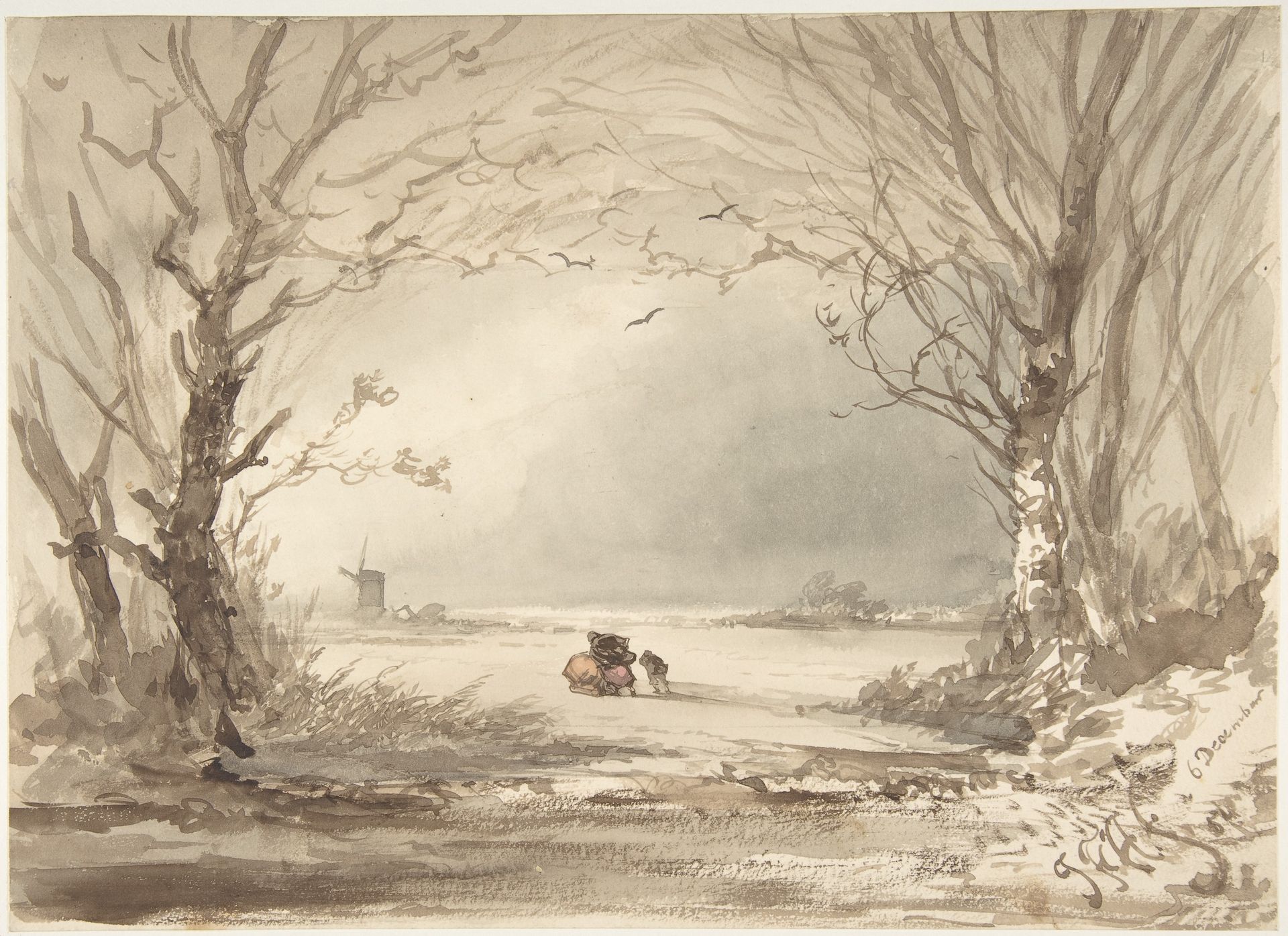 A Winter Landscape by Johannes Franciscus Hoppenbrouwers