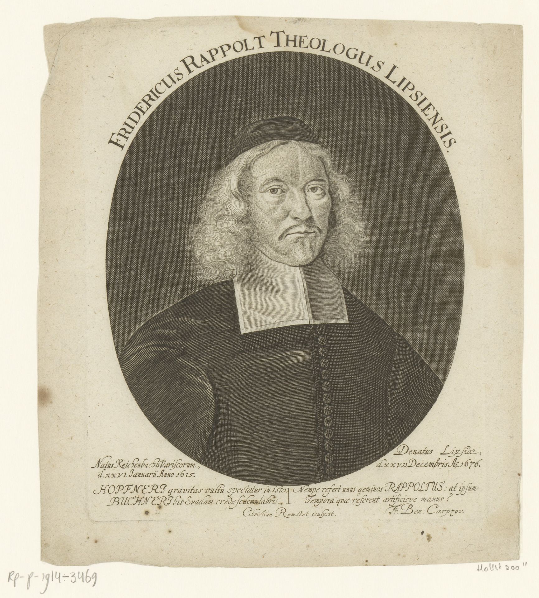 Portret van Friedrich Rappolt by Christian Romstet