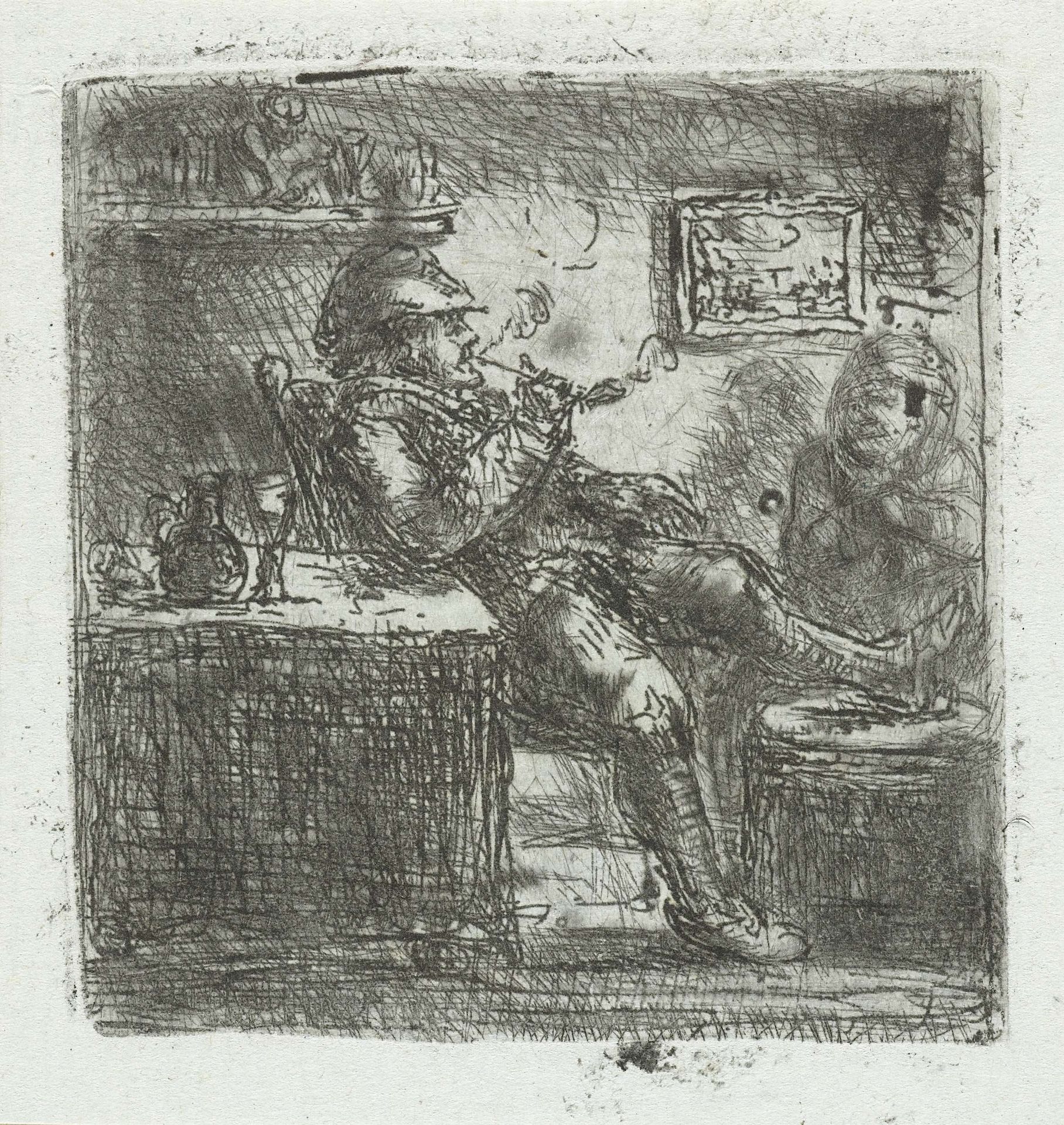 Man met pijp by Jan Chalon