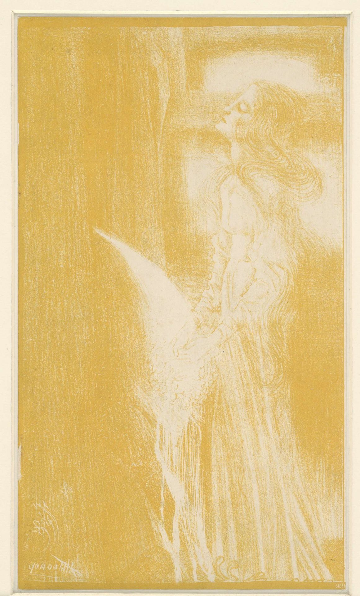 Deel van de omslag van het programma van de 'Uitvoering van Nederlandsche liederen uit het Liederboek voor Groot-Nederland' by Jan Toorop