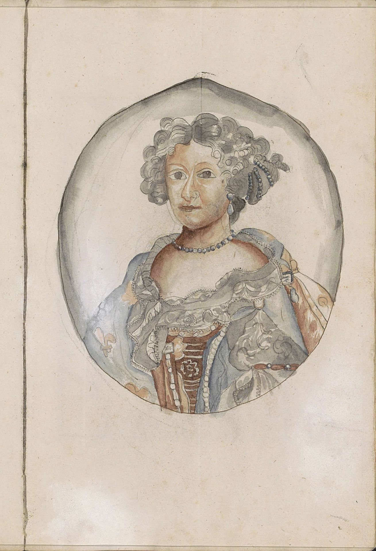 Portret van een vrouw met parels in het haar by Hendrick van Beaumont