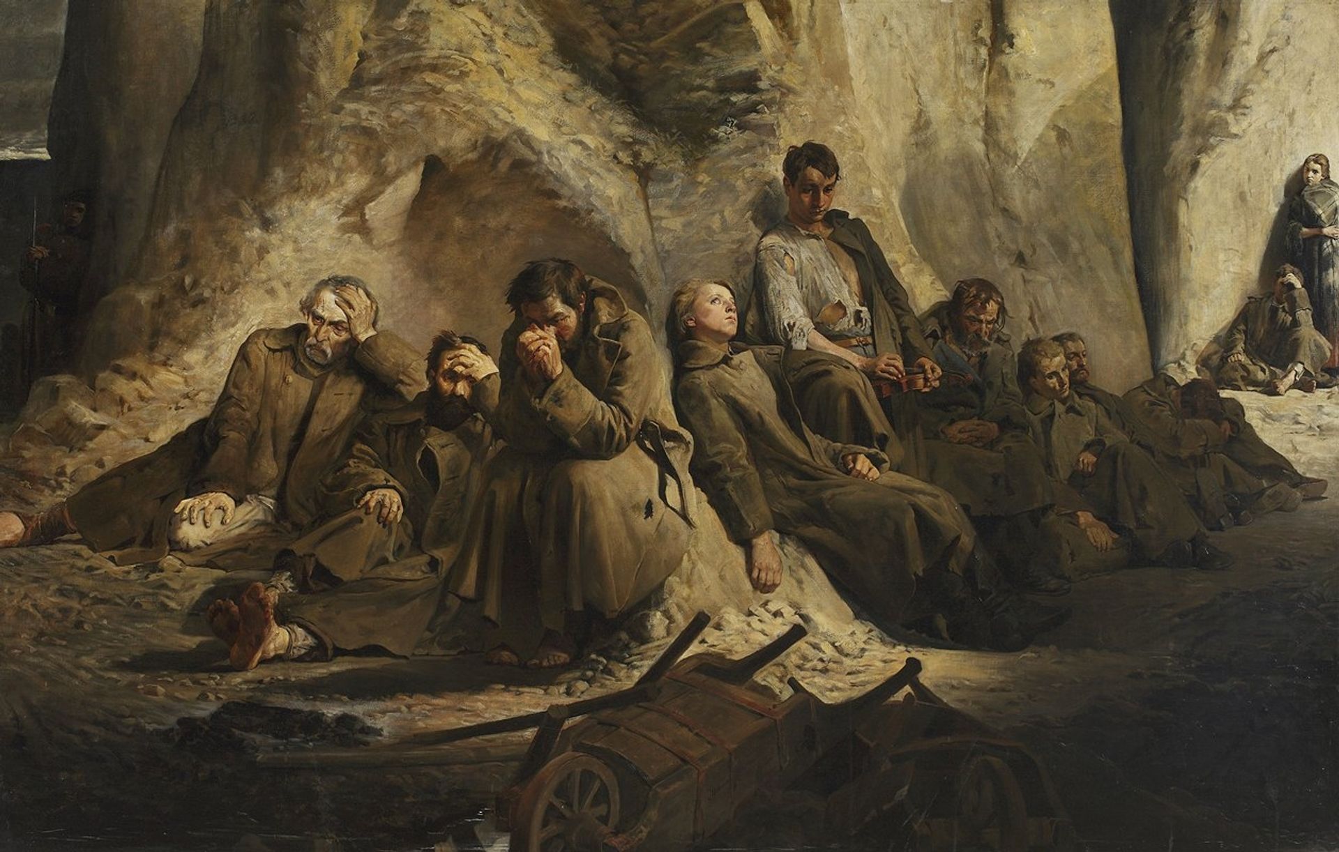 Sunday at the mine by Jacek Malczewski
