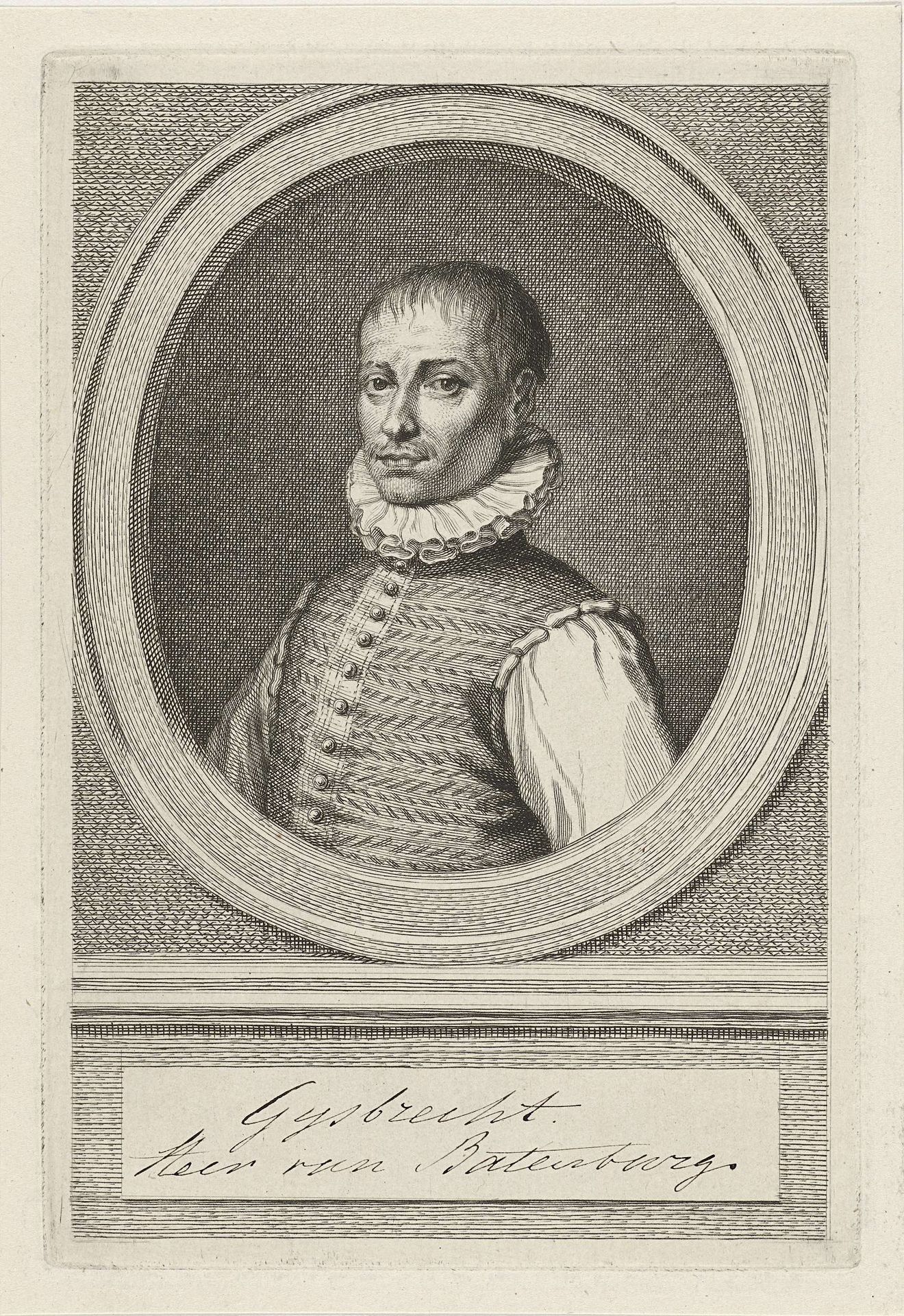 Portret van Gijsbert van Bronckhorst en Batenburg by Jacob Houbraken