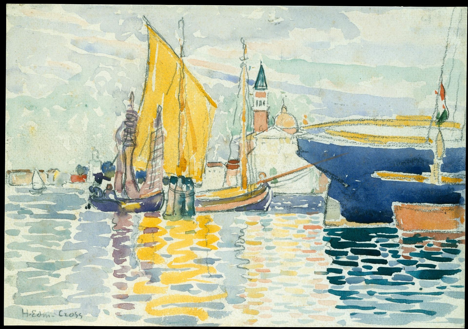Venice-The Giudecca by Henri-Edmond Cross (Henri-Edmond Delacroix)